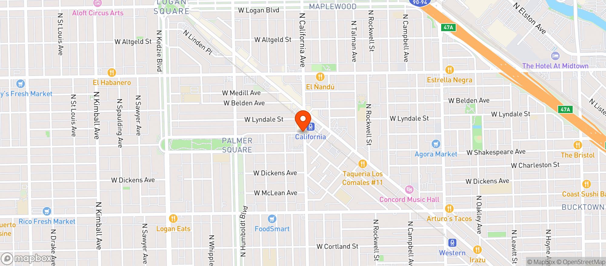 Map showing Lardon/ Meadowlark