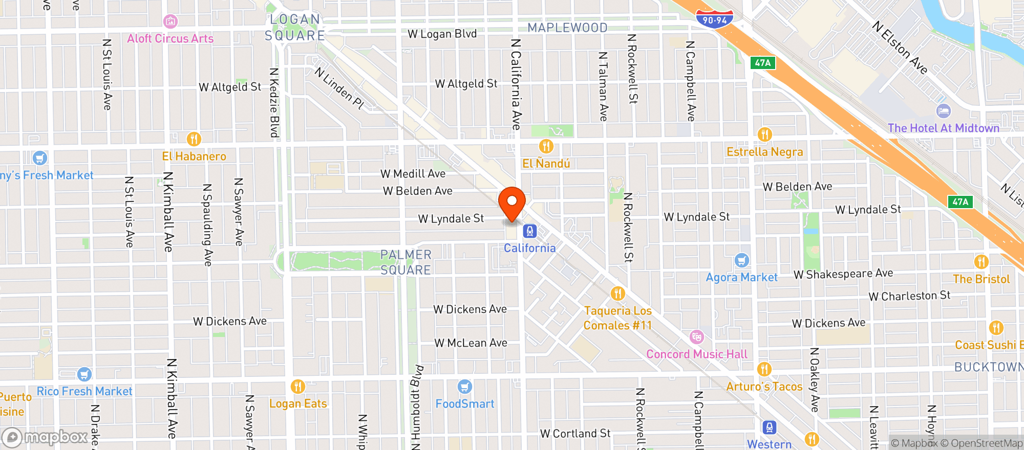 Map showing The Stopalong At Boiler Room