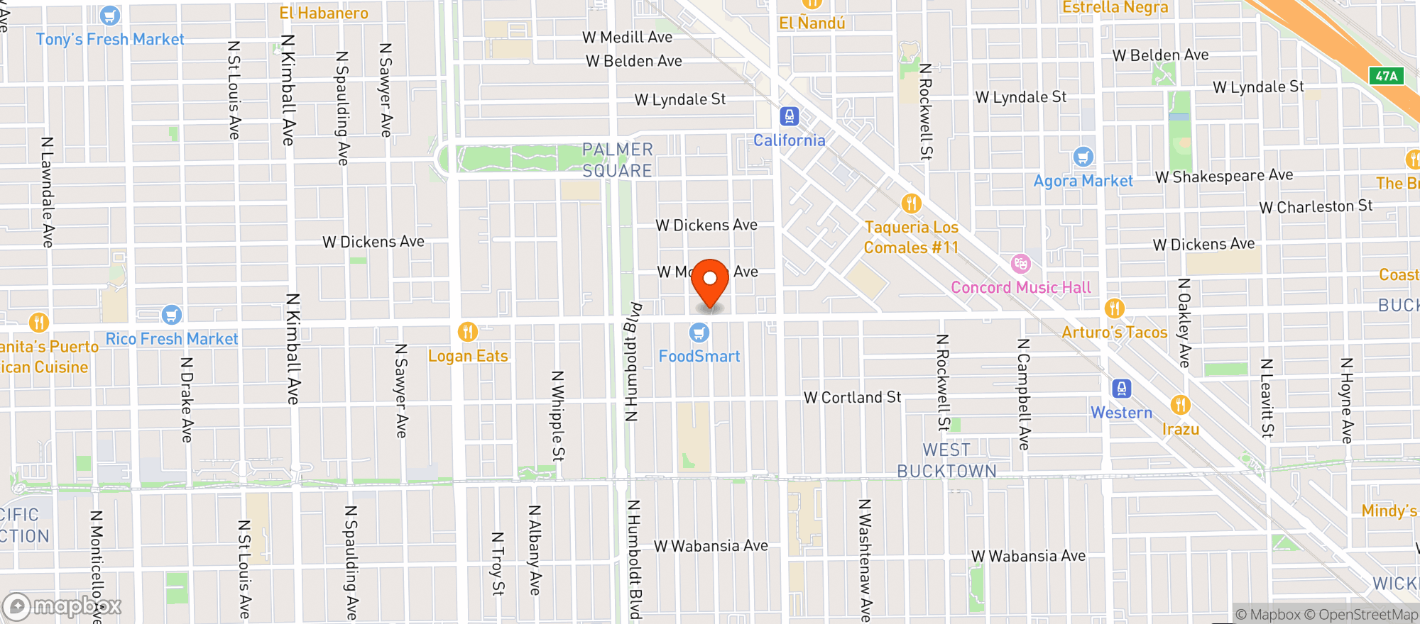 Map showing Foodsmart