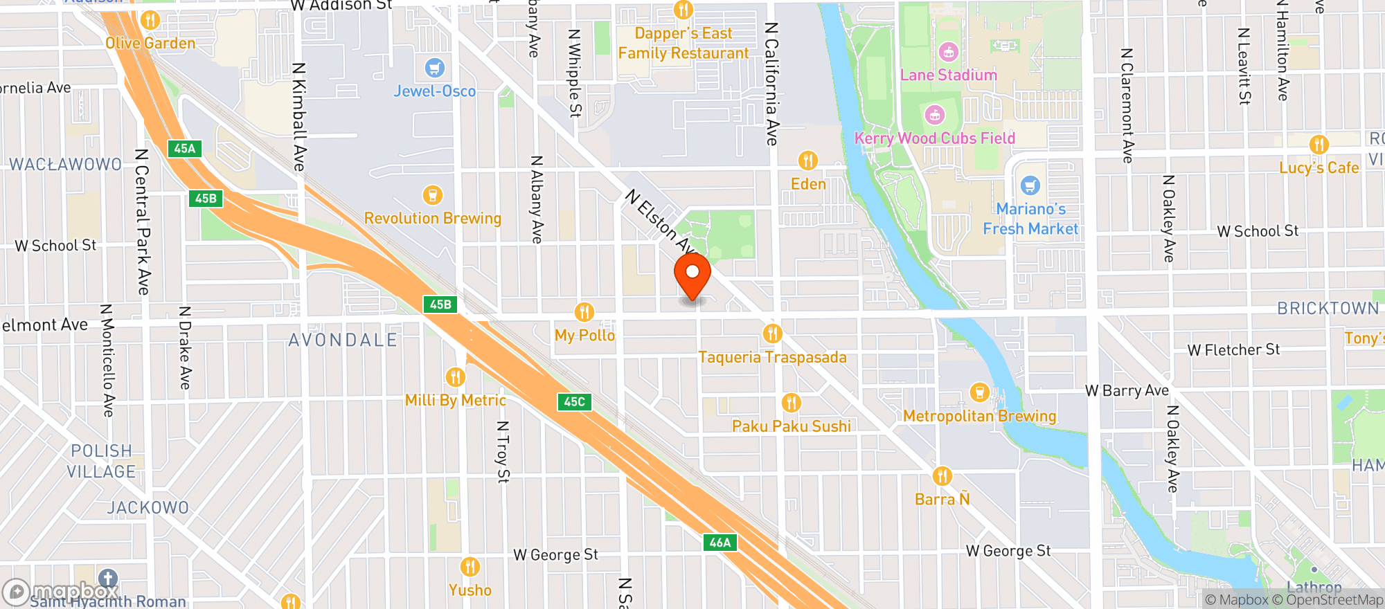 Map showing Kuma's Corner