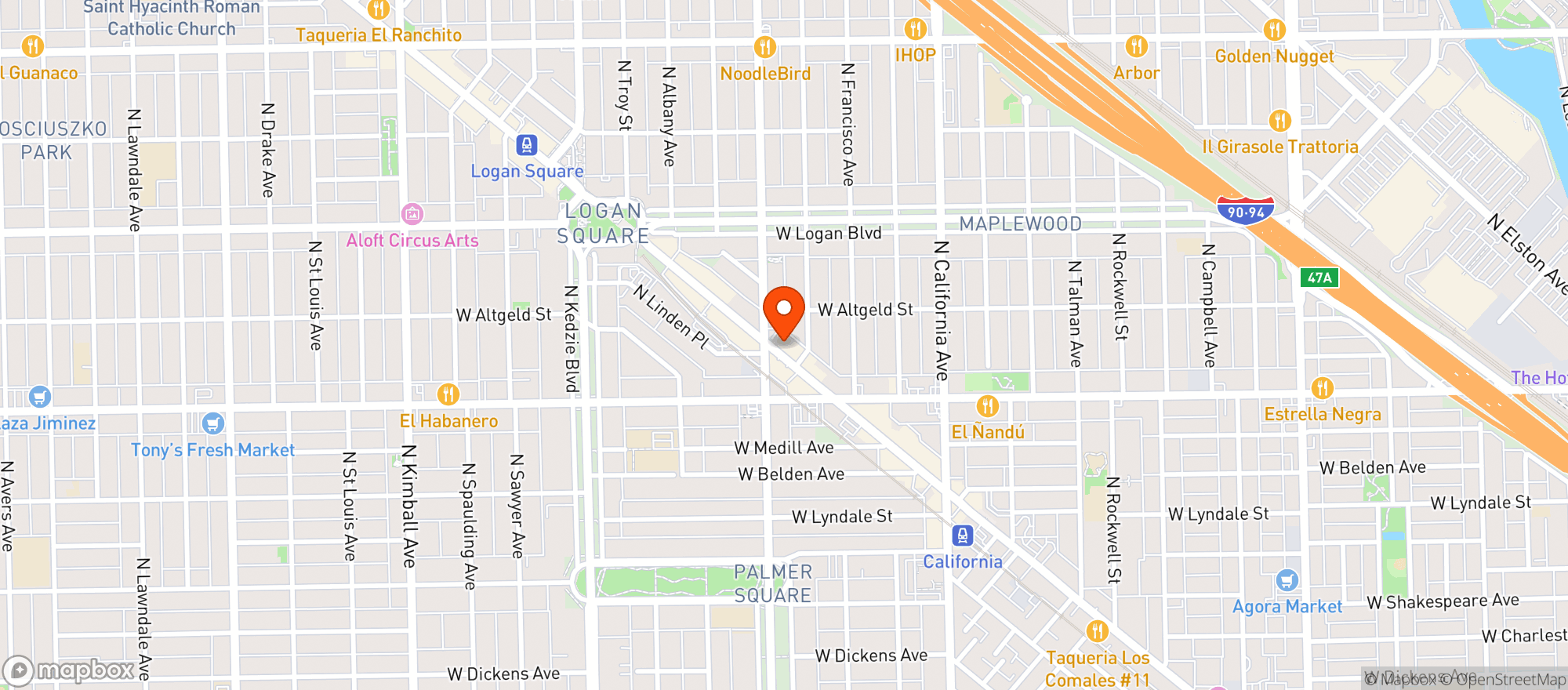 Map showing Paulie Gee's
