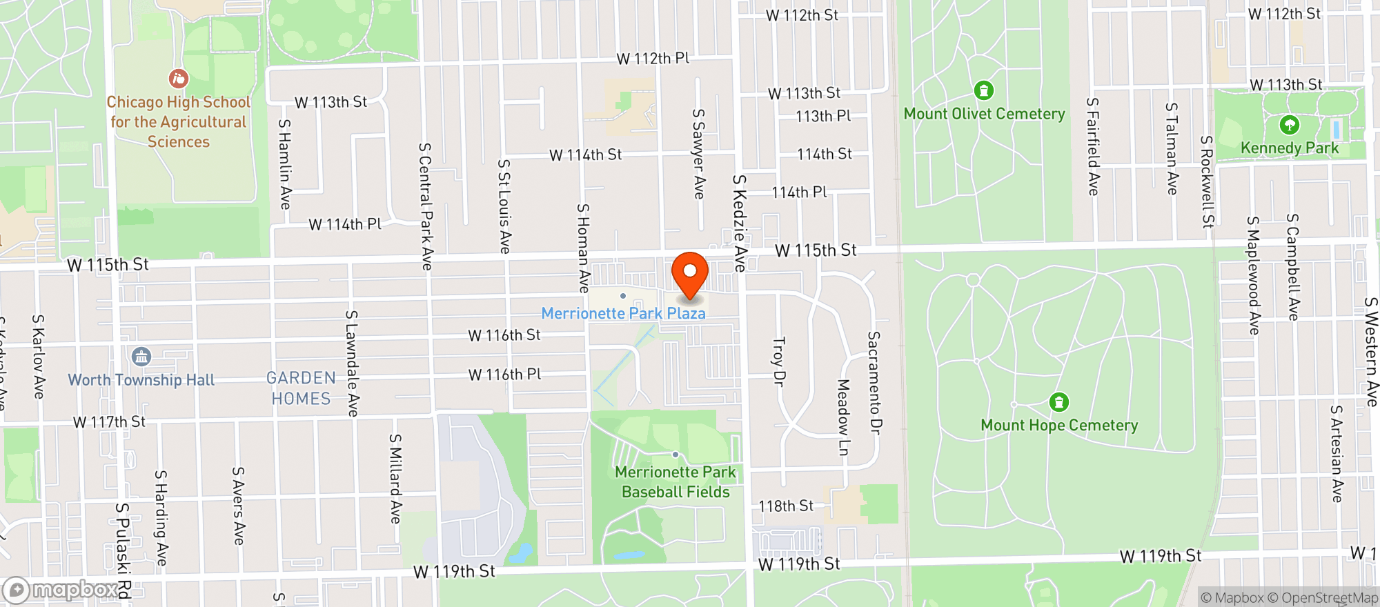Map showing Osco Drug #2504
