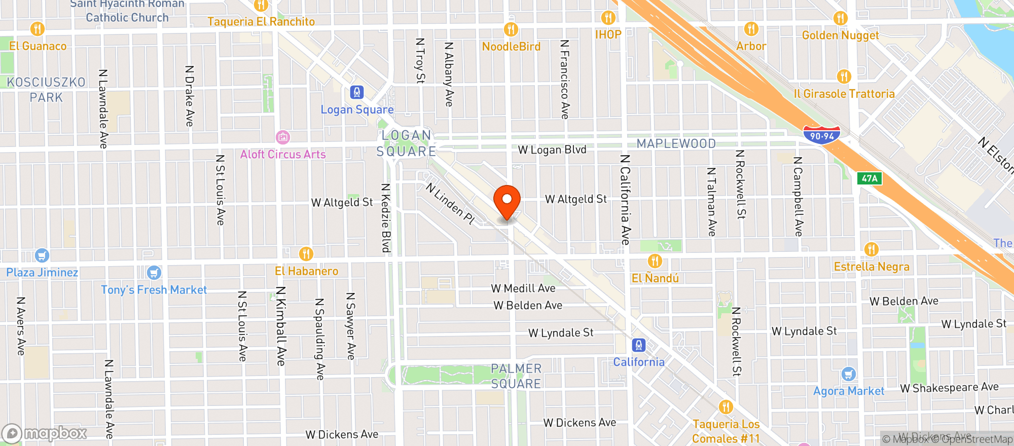 Map showing Target