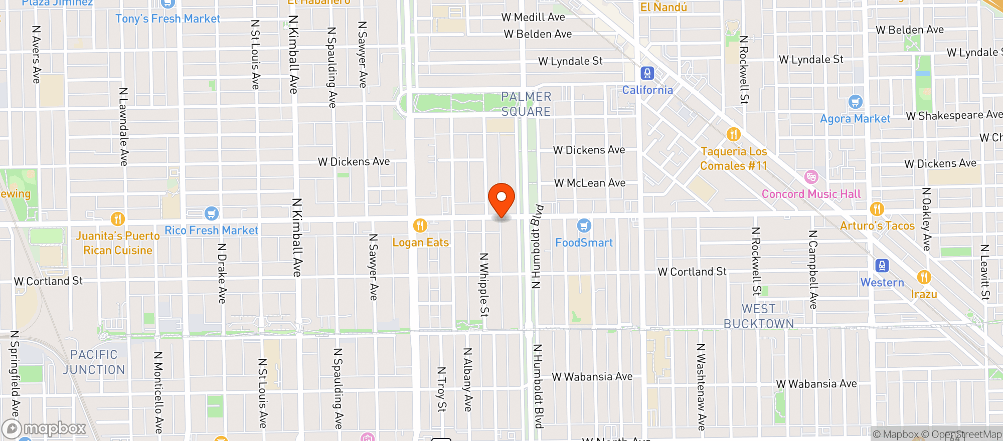 Map showing Babe's Sports Bar