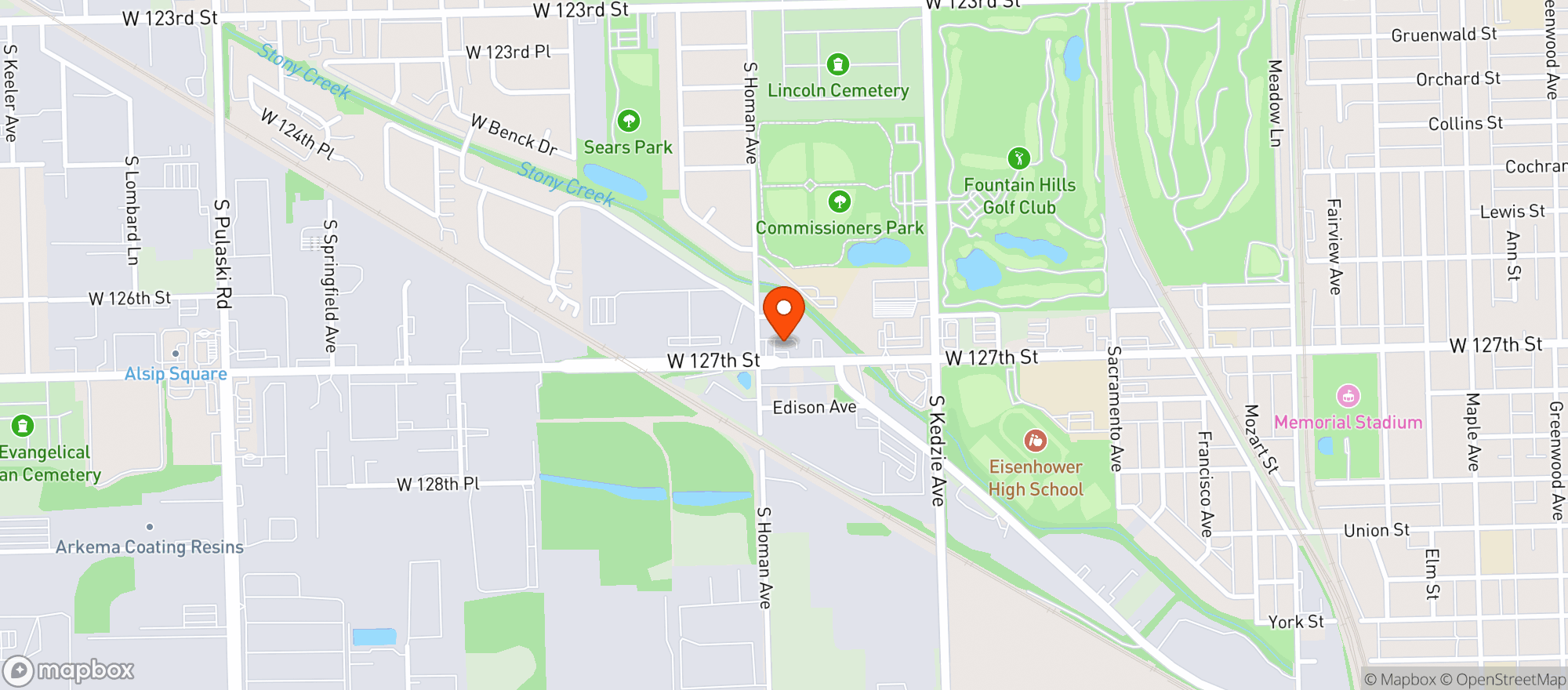 Map showing Kathy S Corner