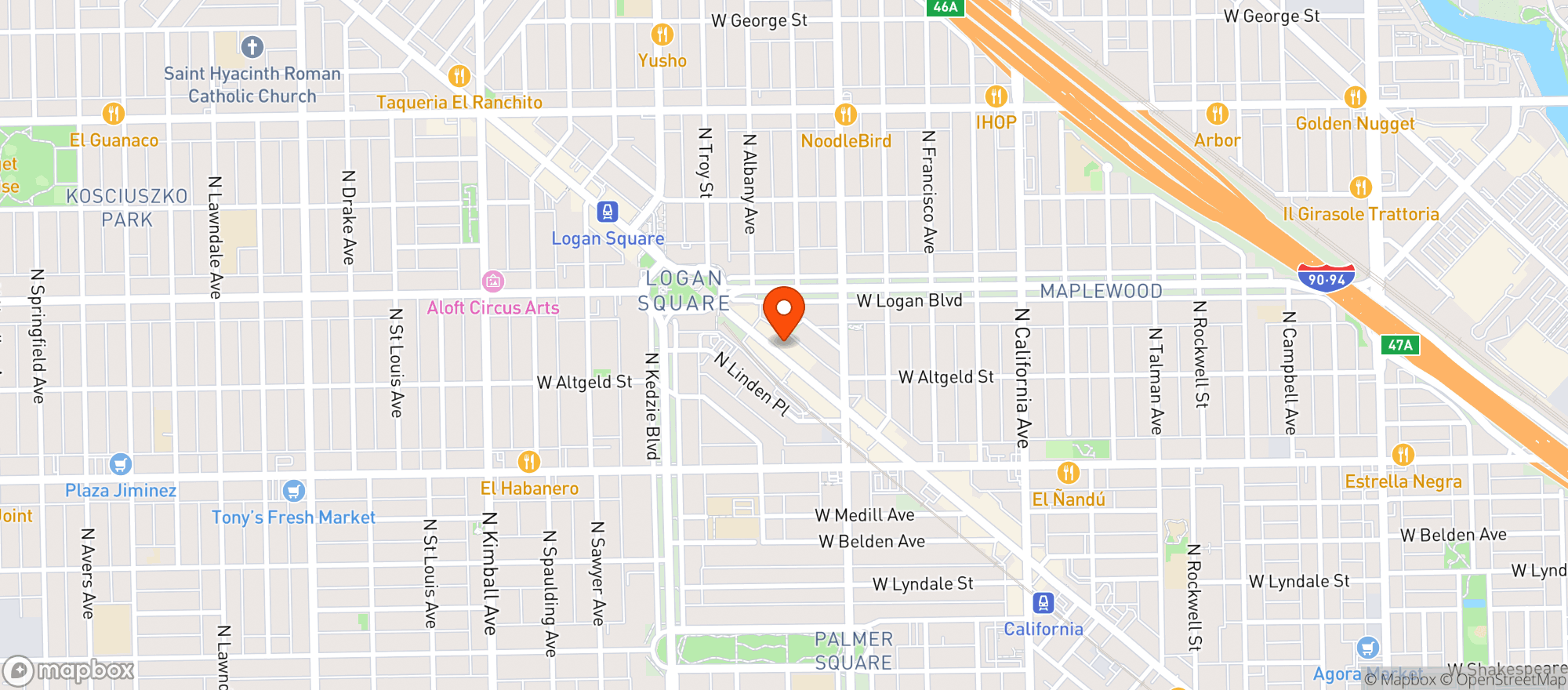 Map showing The Owl Bar