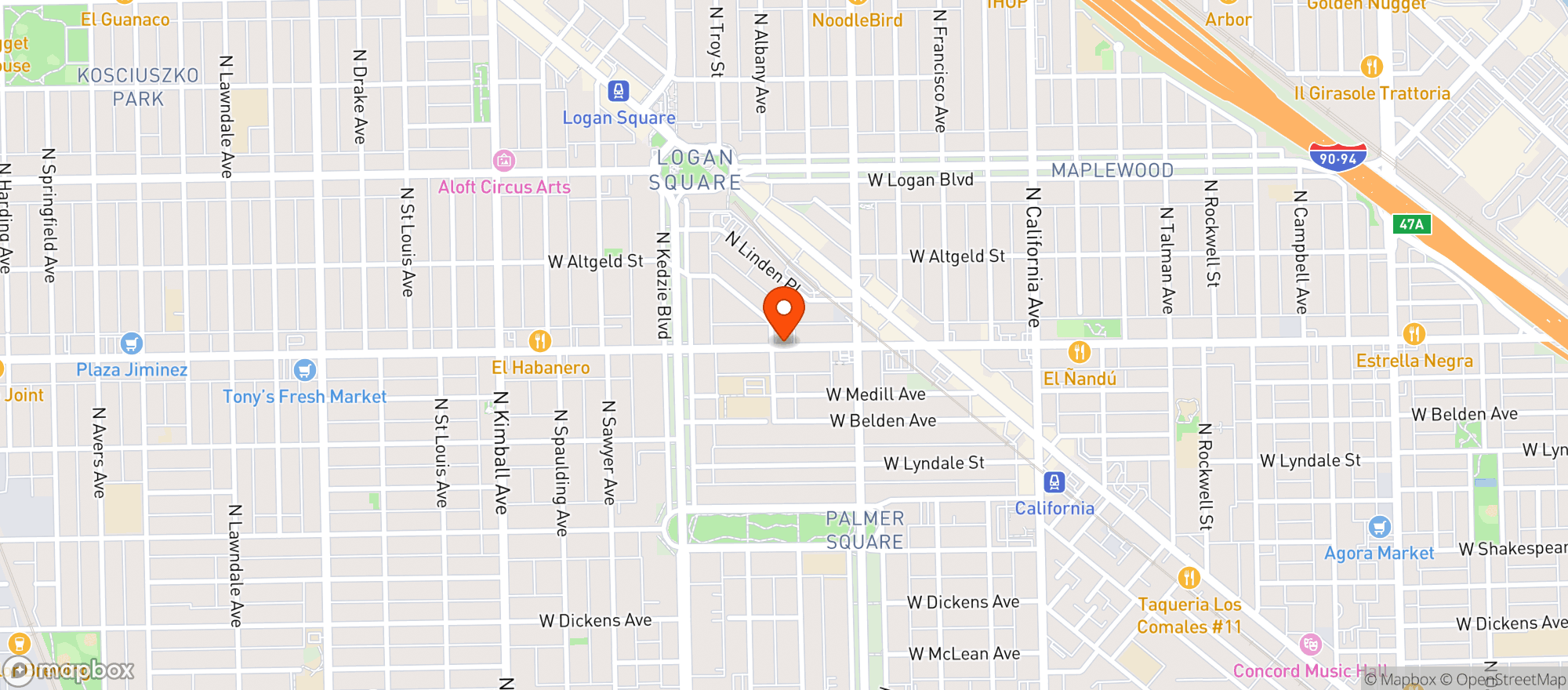 Map showing ALBANY LIQUORS