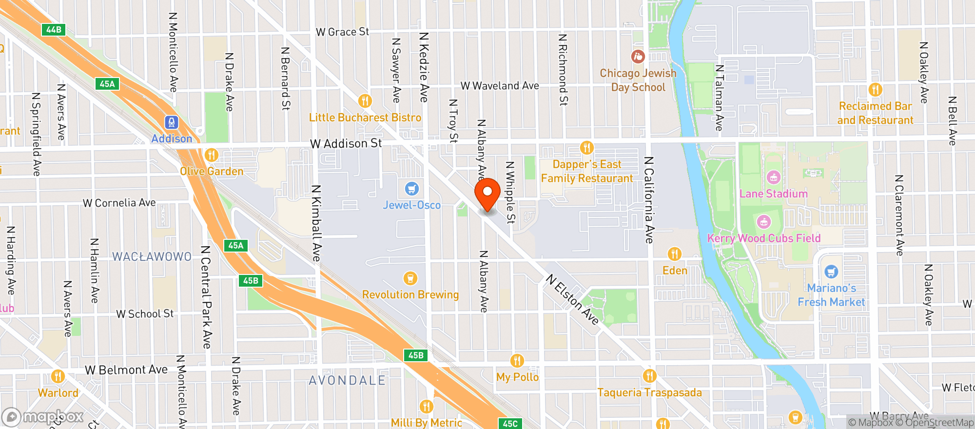Map showing Chief Oneills Pub & Restaurant