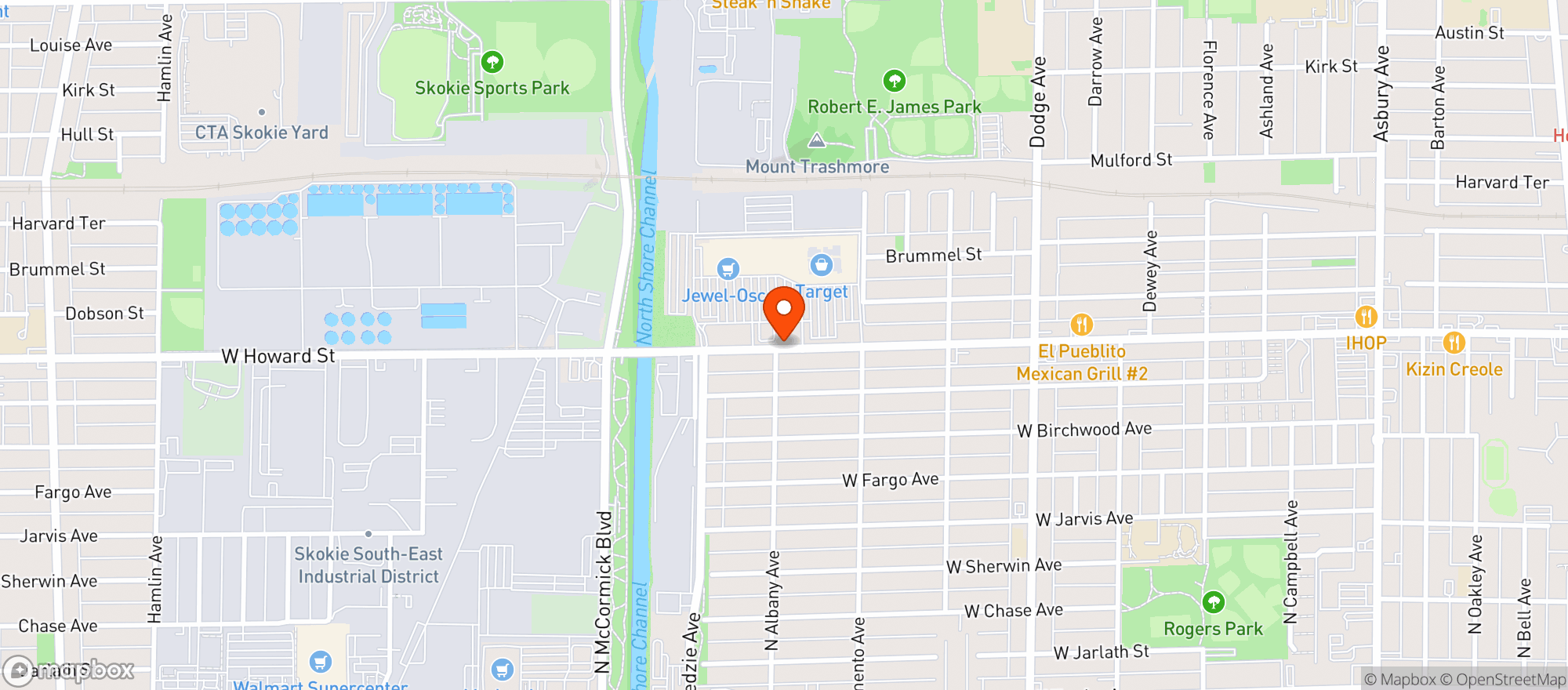Map showing Target Store