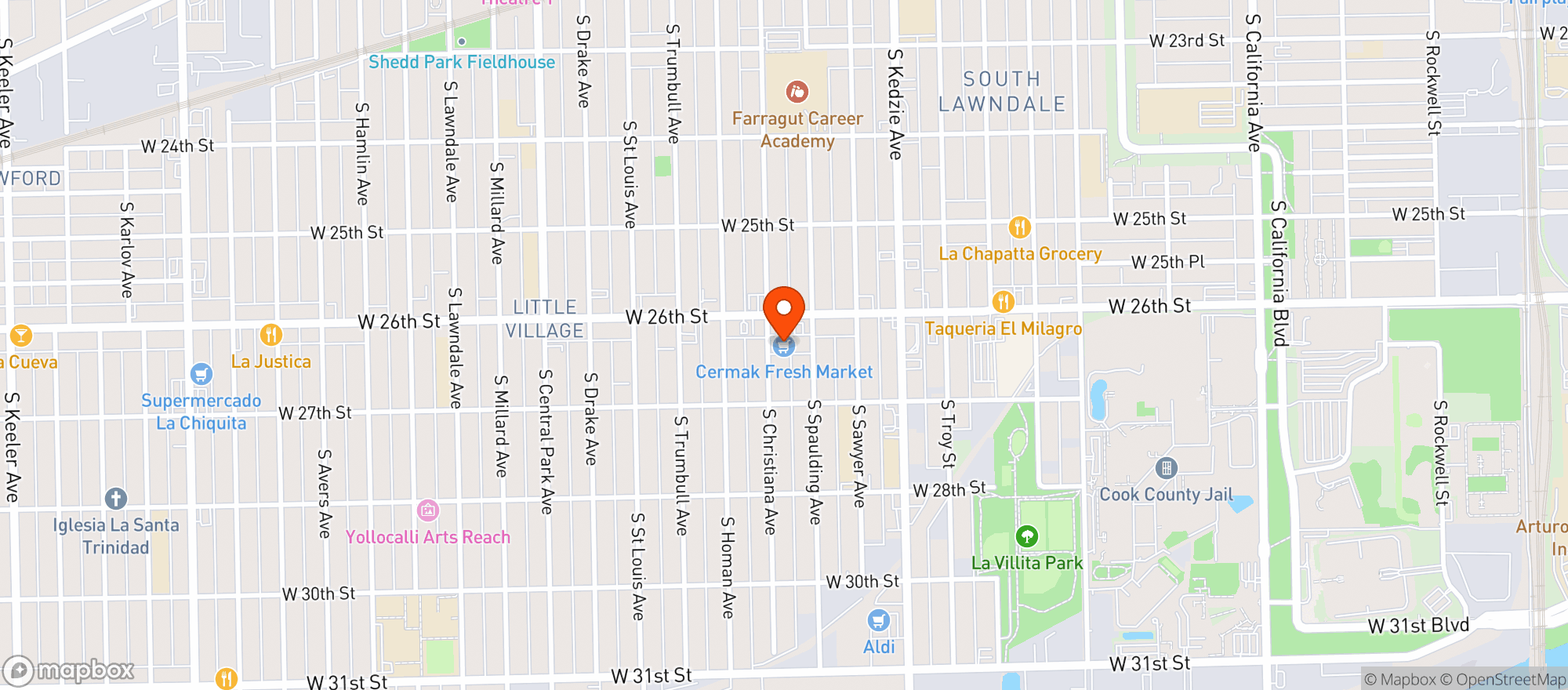 Map showing Cermak Produce 09