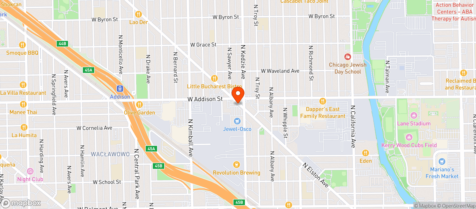Map showing Jewel Osco