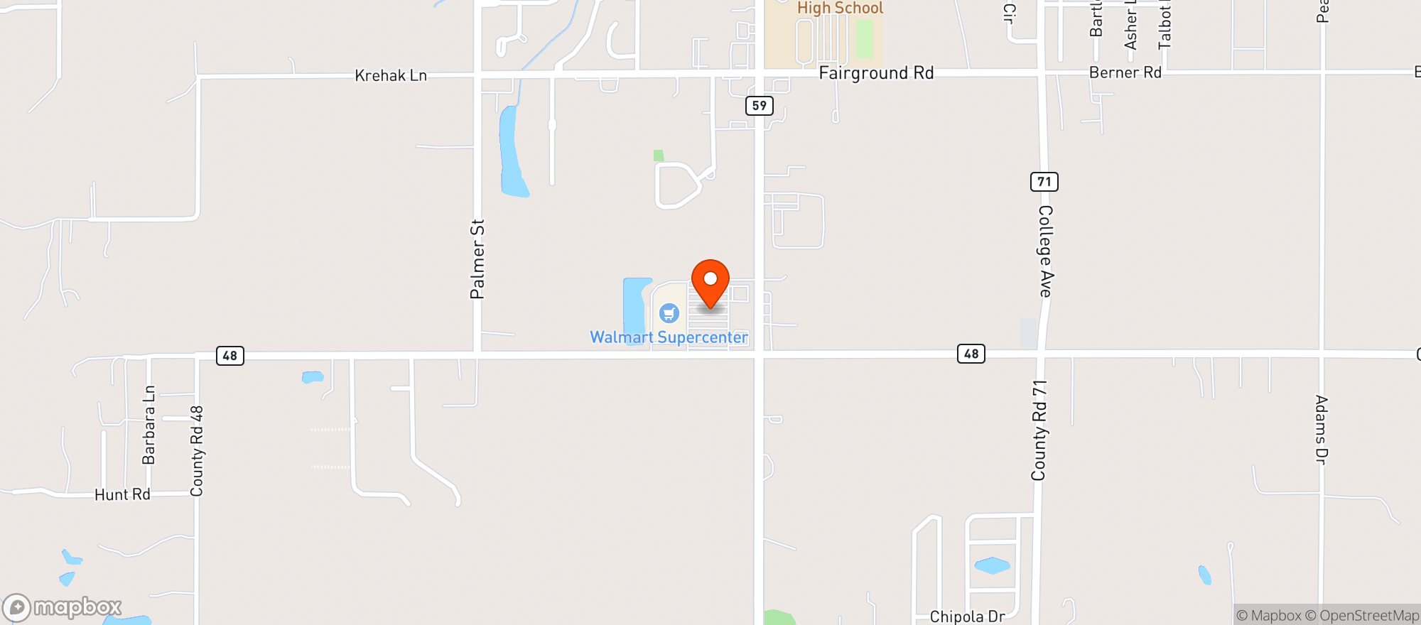 Map showing Walmart Supercenter