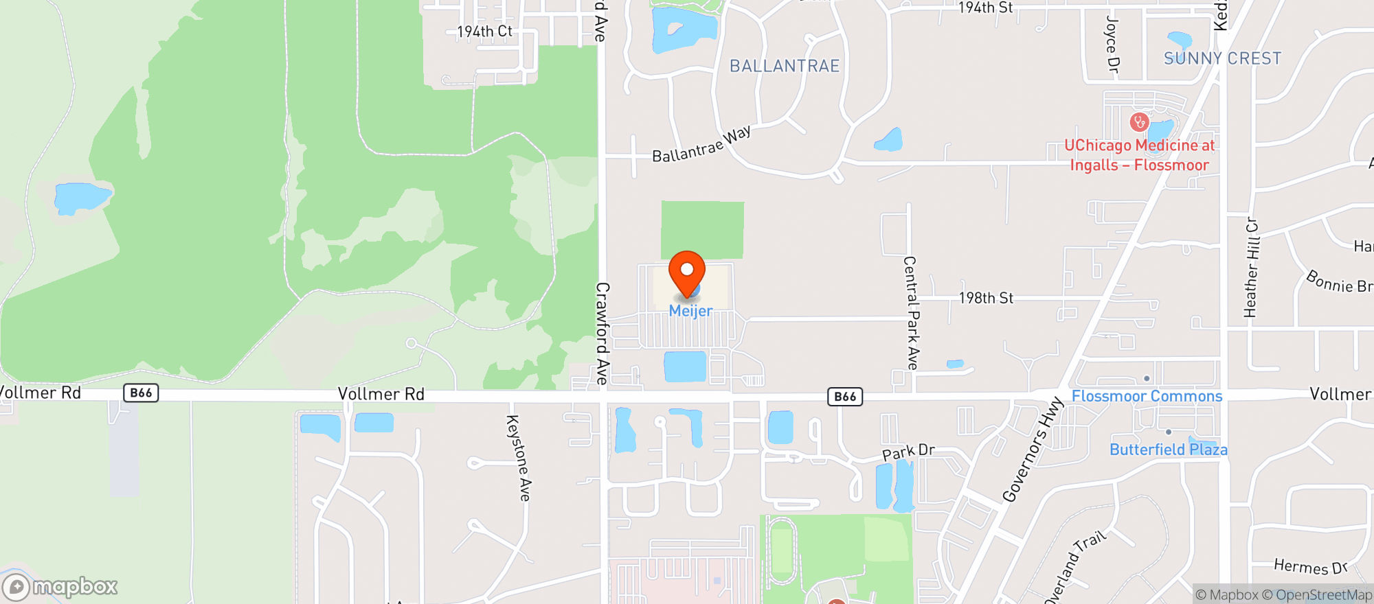 Map showing Meijer