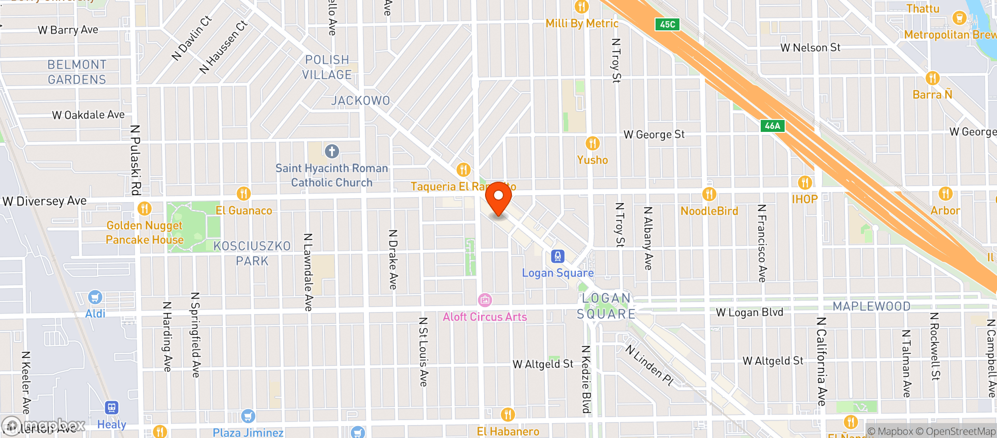Map showing Hopewell Brewing Company