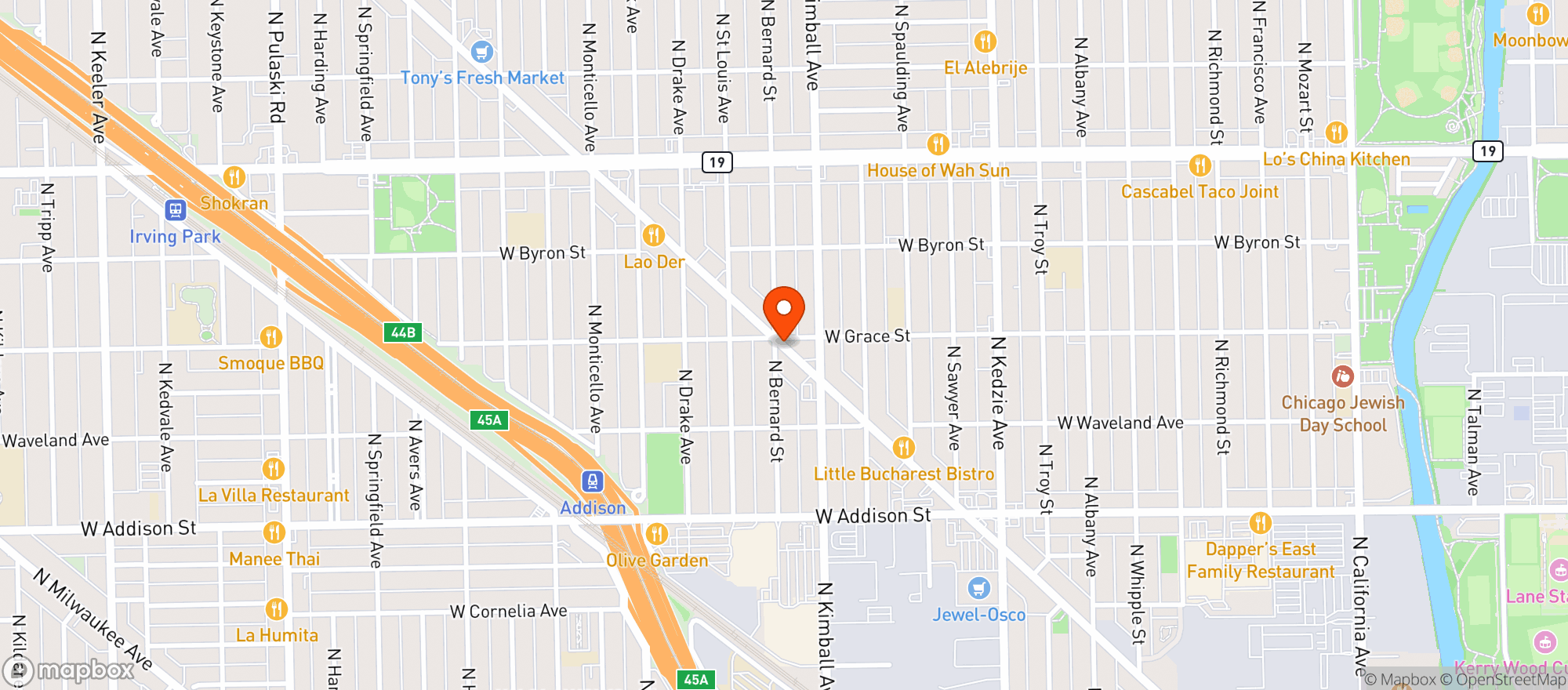 Map showing Pajaro Azul Liquor & Food