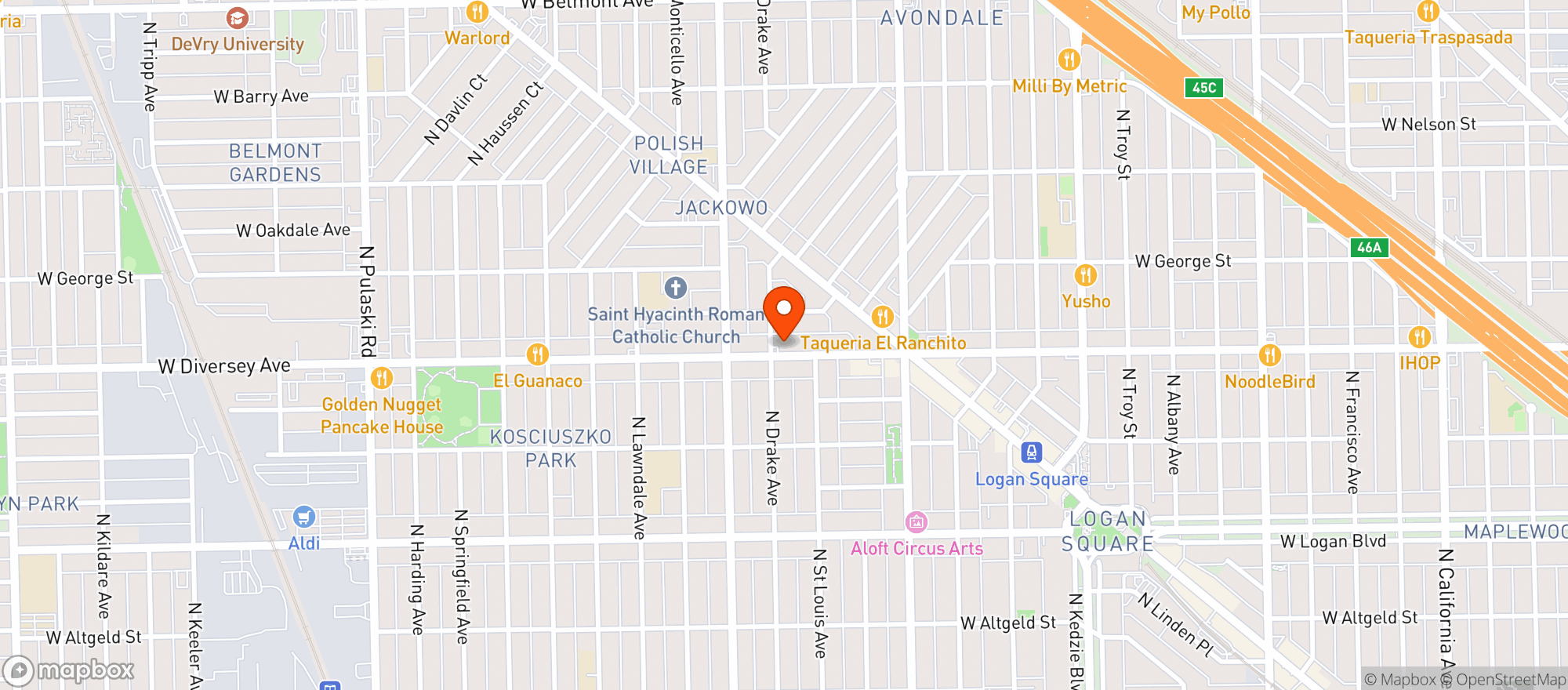 Map showing Consignment Lounge