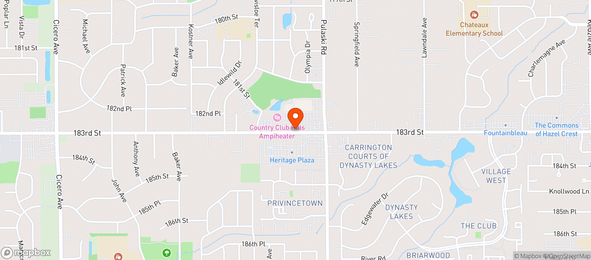 Map showing Sunrise Health Foods Inc - Country Club Hills