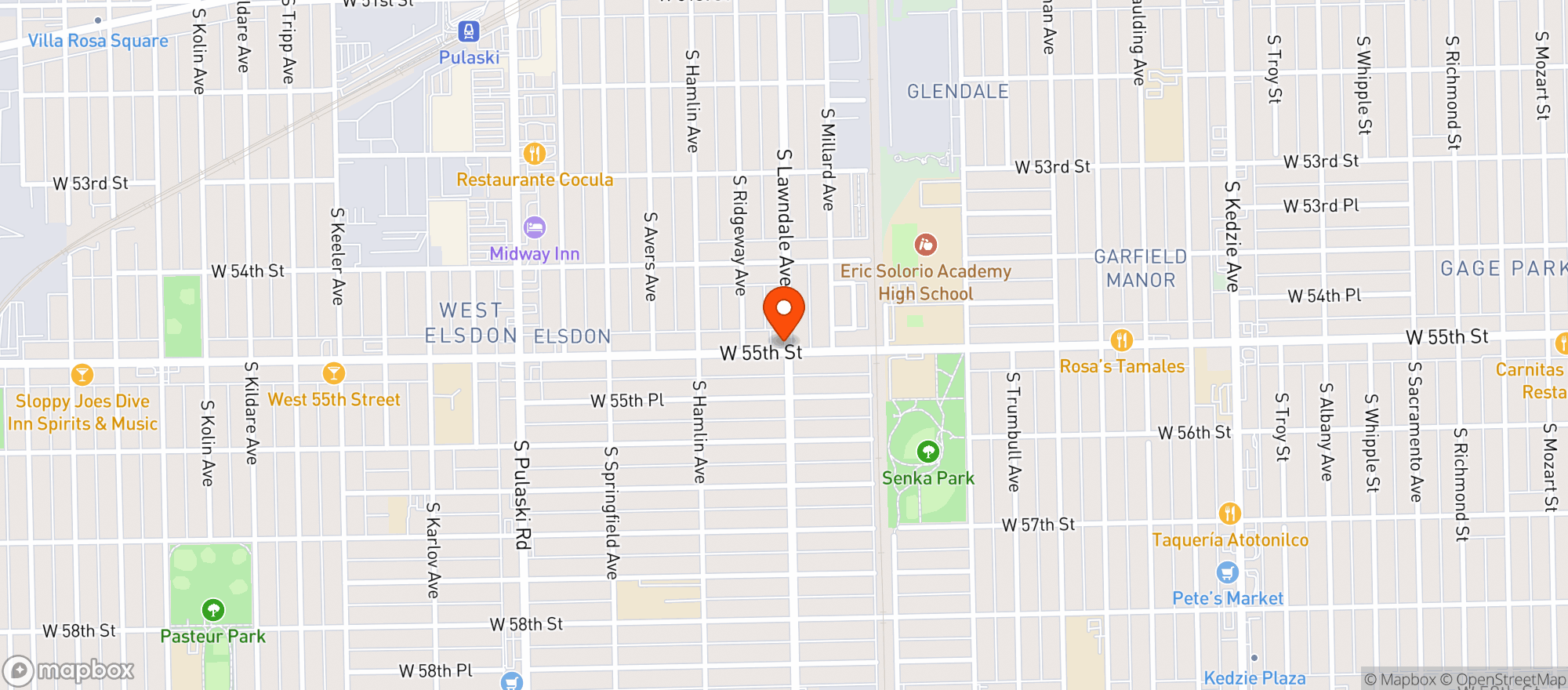 Map showing Chips Food & Liquor Mart