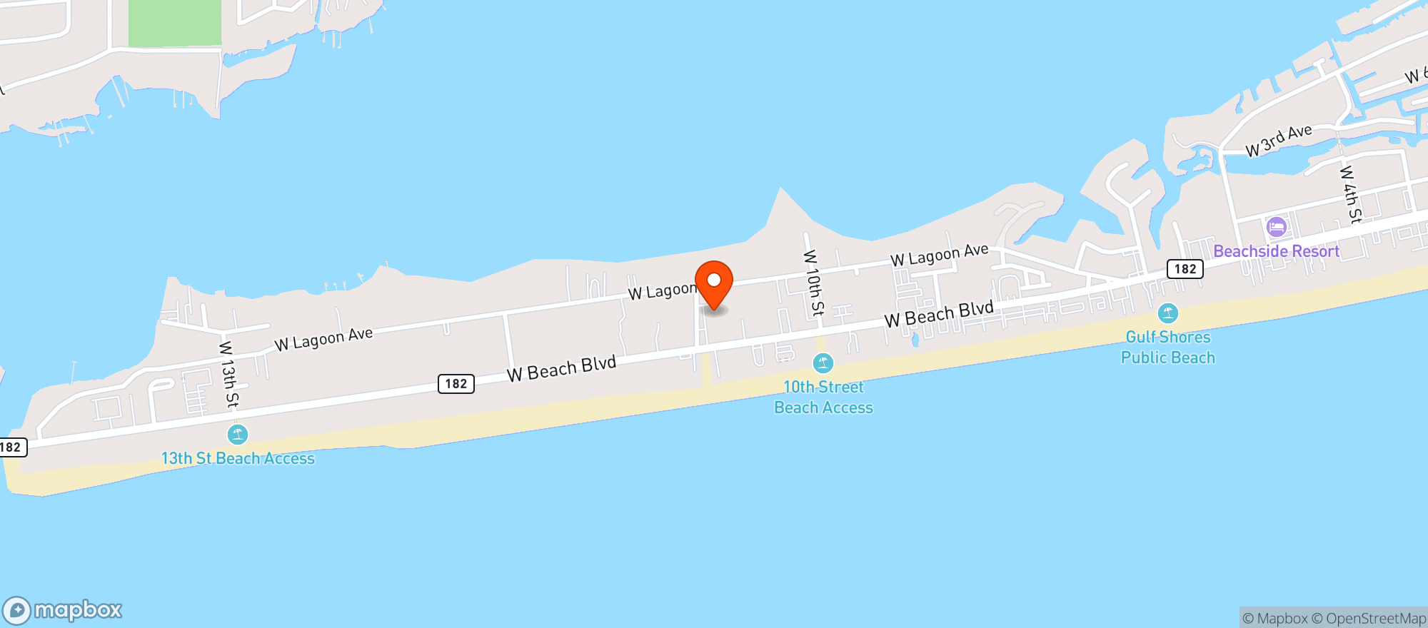 Map showing Waves Grocery And Package