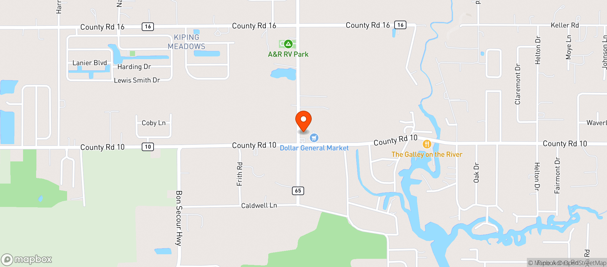 Map showing Bon Secour C Store