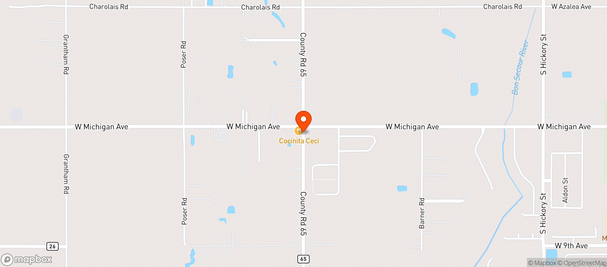 Map showing Country C Store Marathon