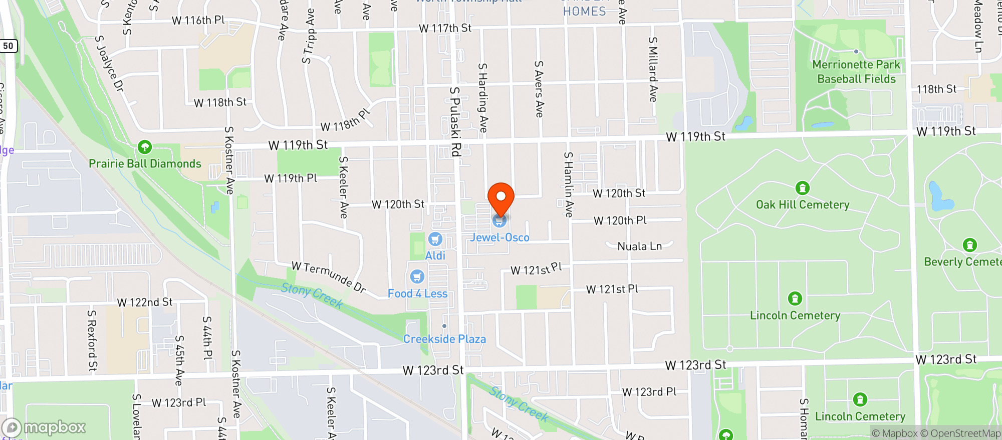 Map showing Osco Drug #3098