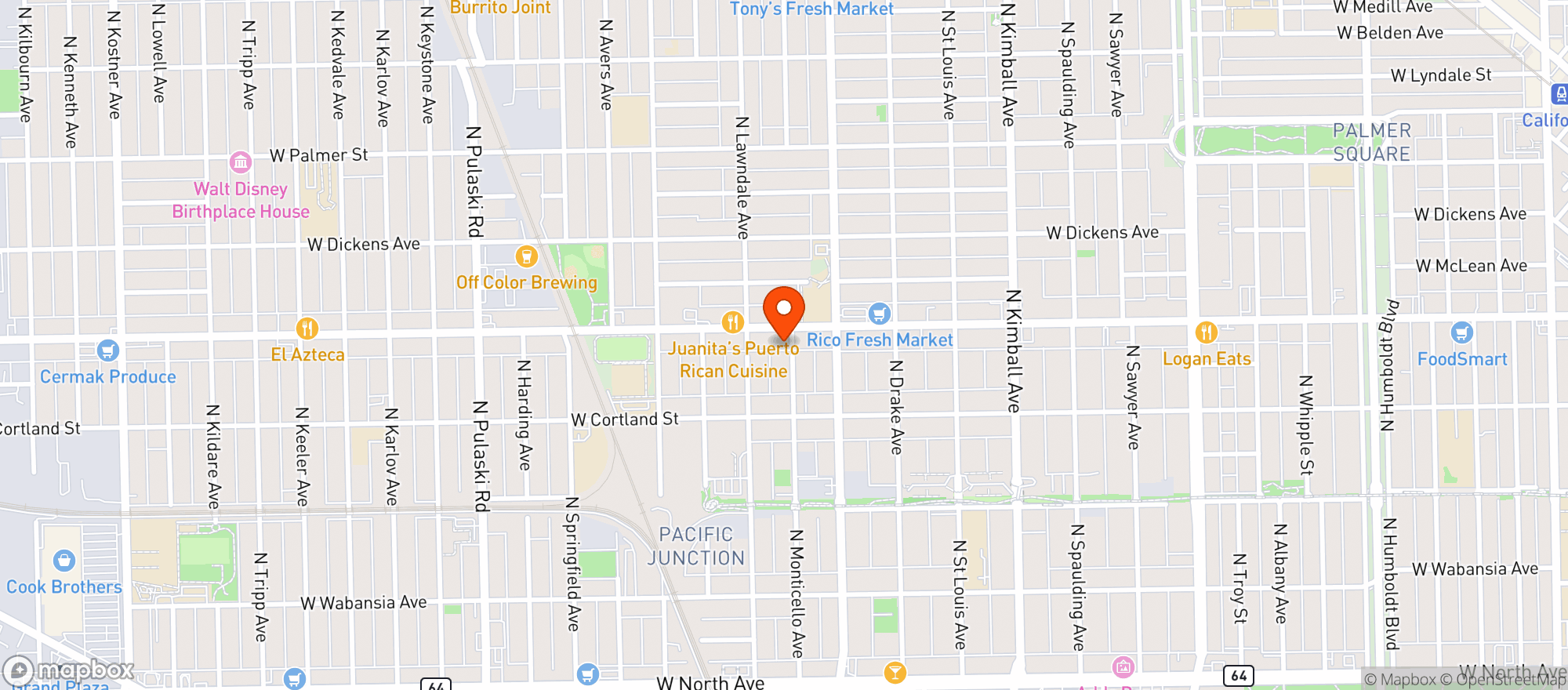 Map showing Armitage Food