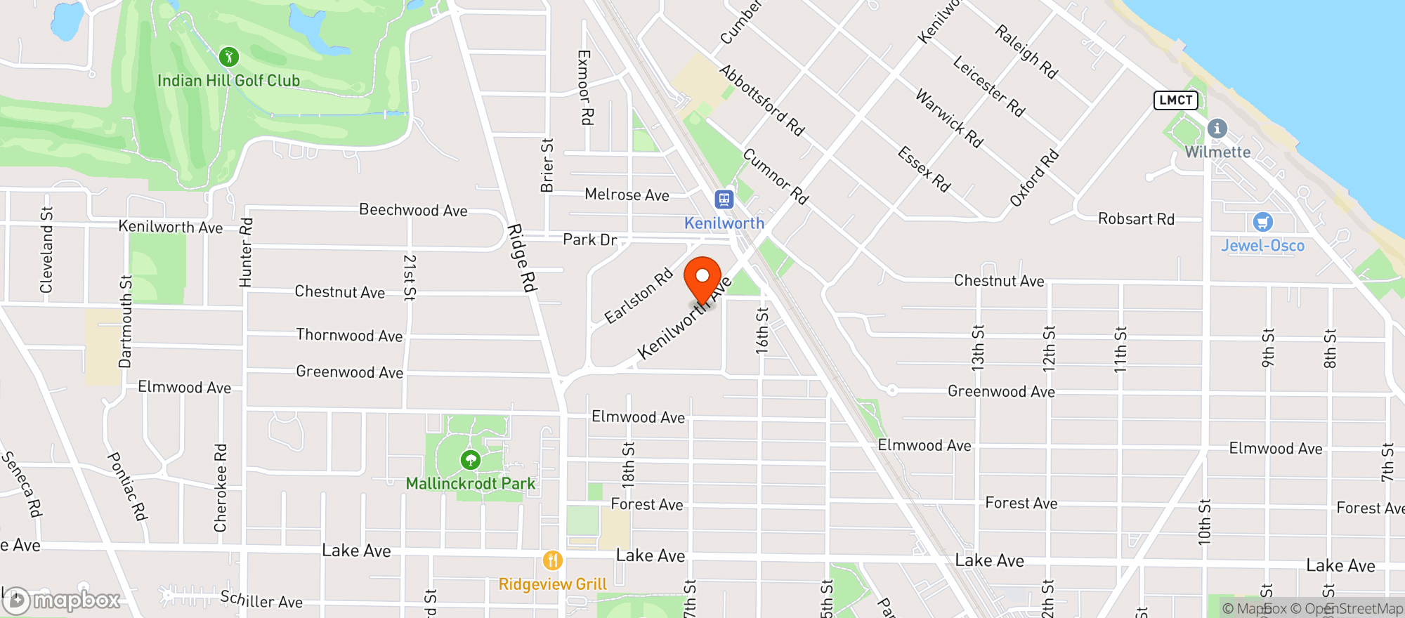 Map showing KENILWORTH LIQUORS