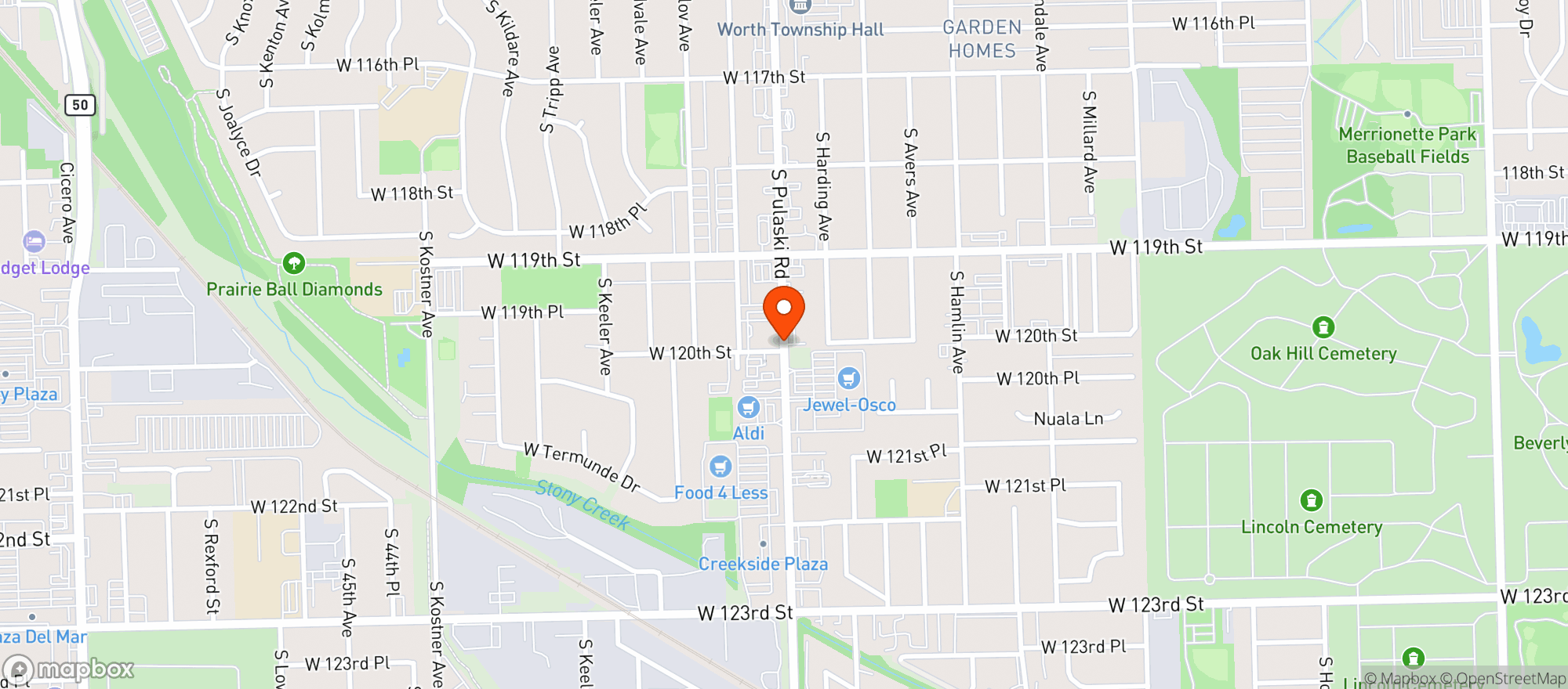Map showing Jewel Osco #3098