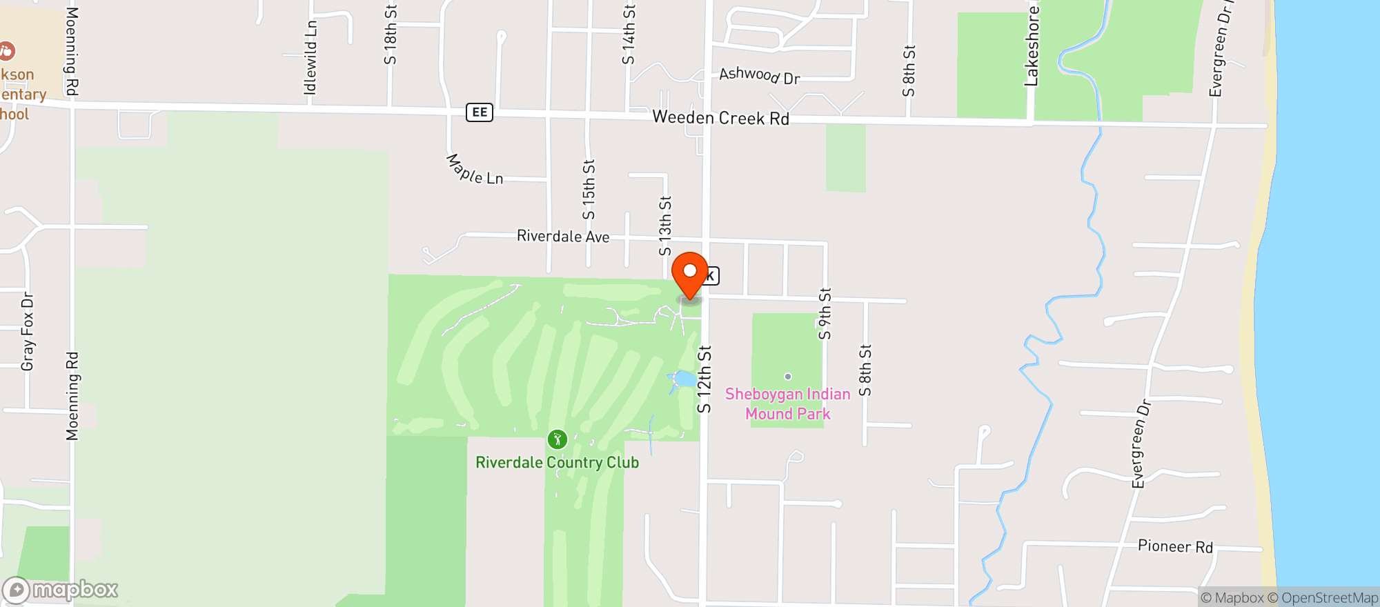 Map showing Riverdale Country Club