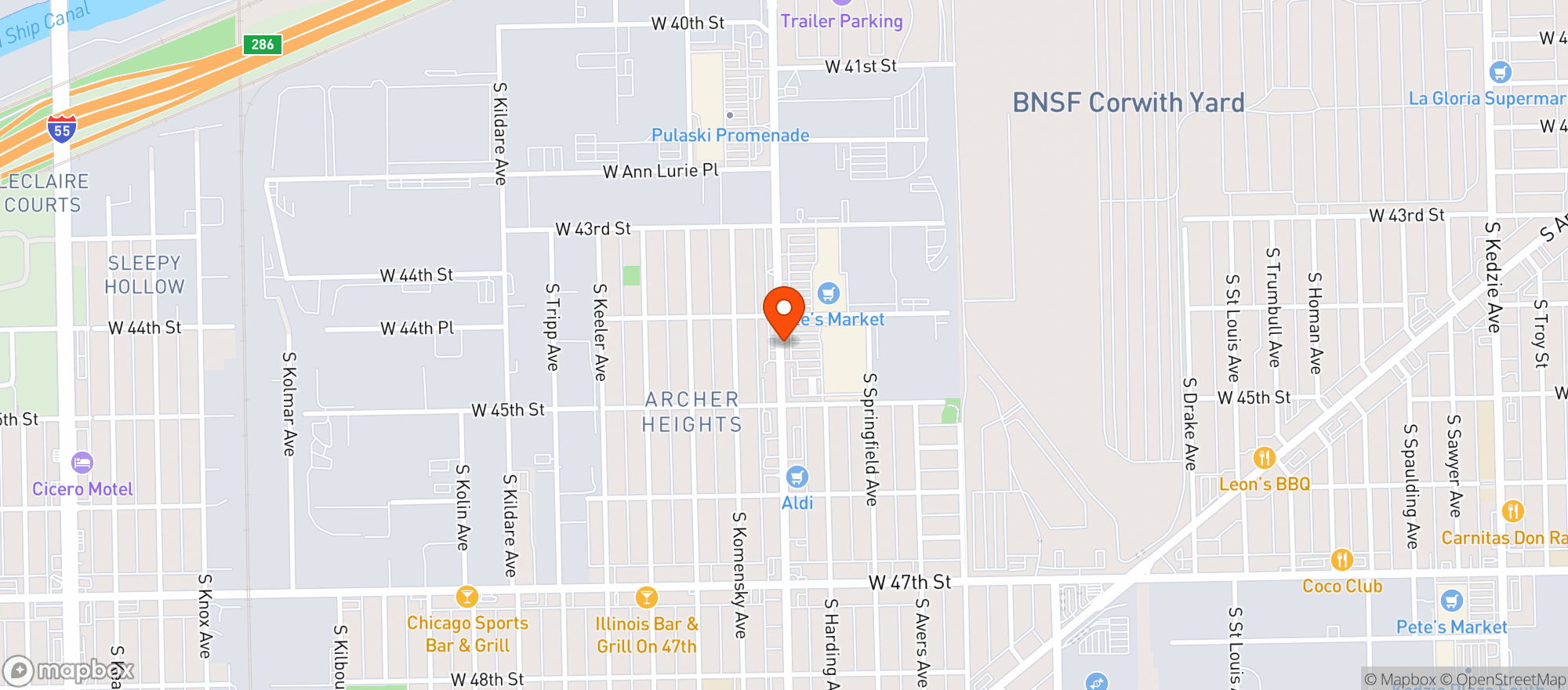 Map showing Target
