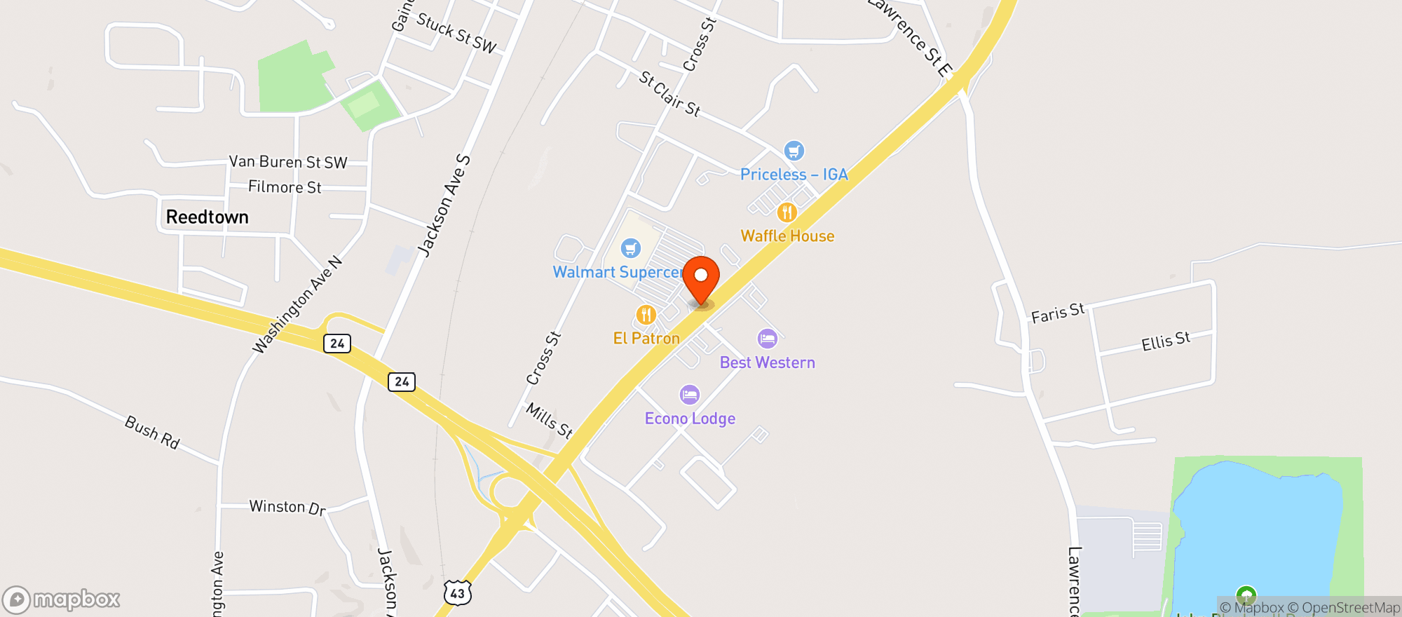 Map showing Walmart Supercenter