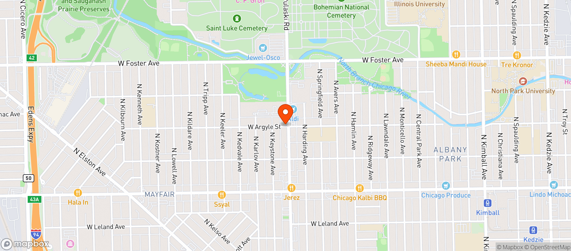 Map showing Chi Town Food & Liquor