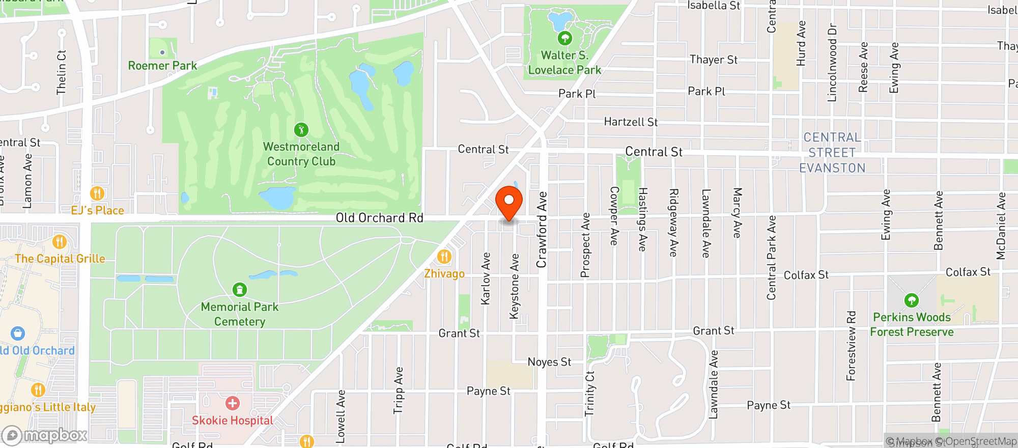 Map showing Toni's Liquors (Olde Orchard Liquors Inc)