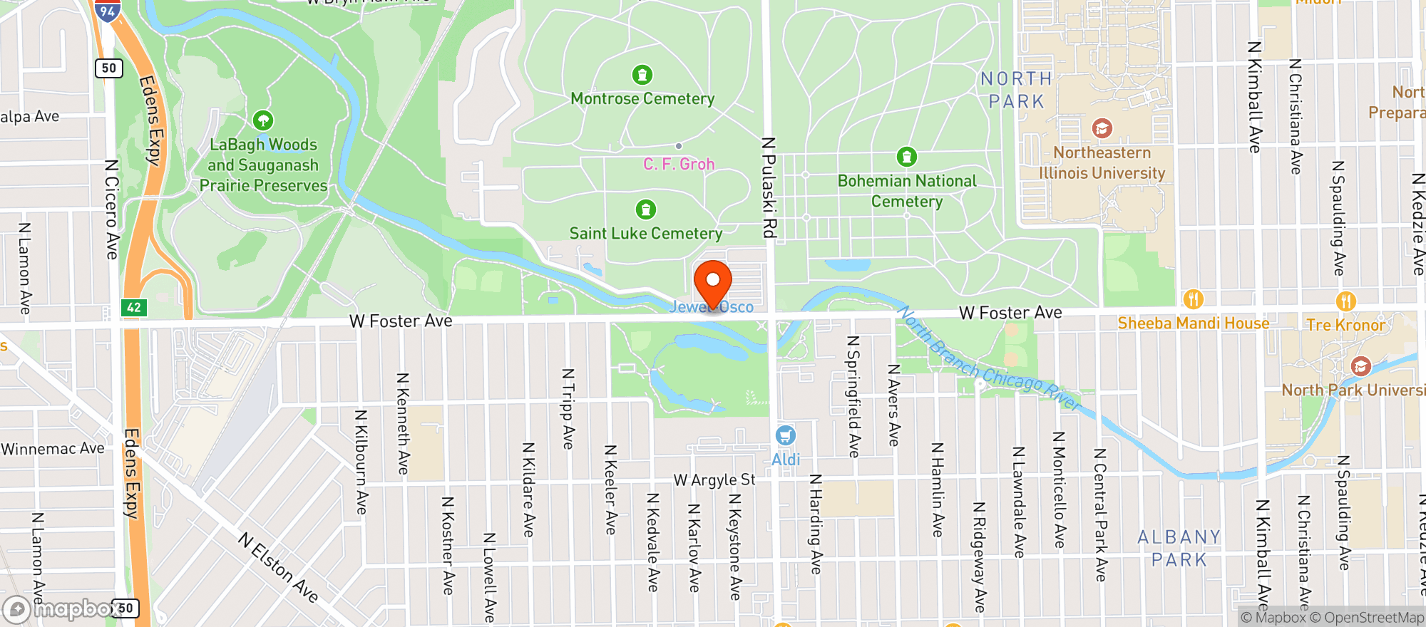 Map showing Jewel Osco