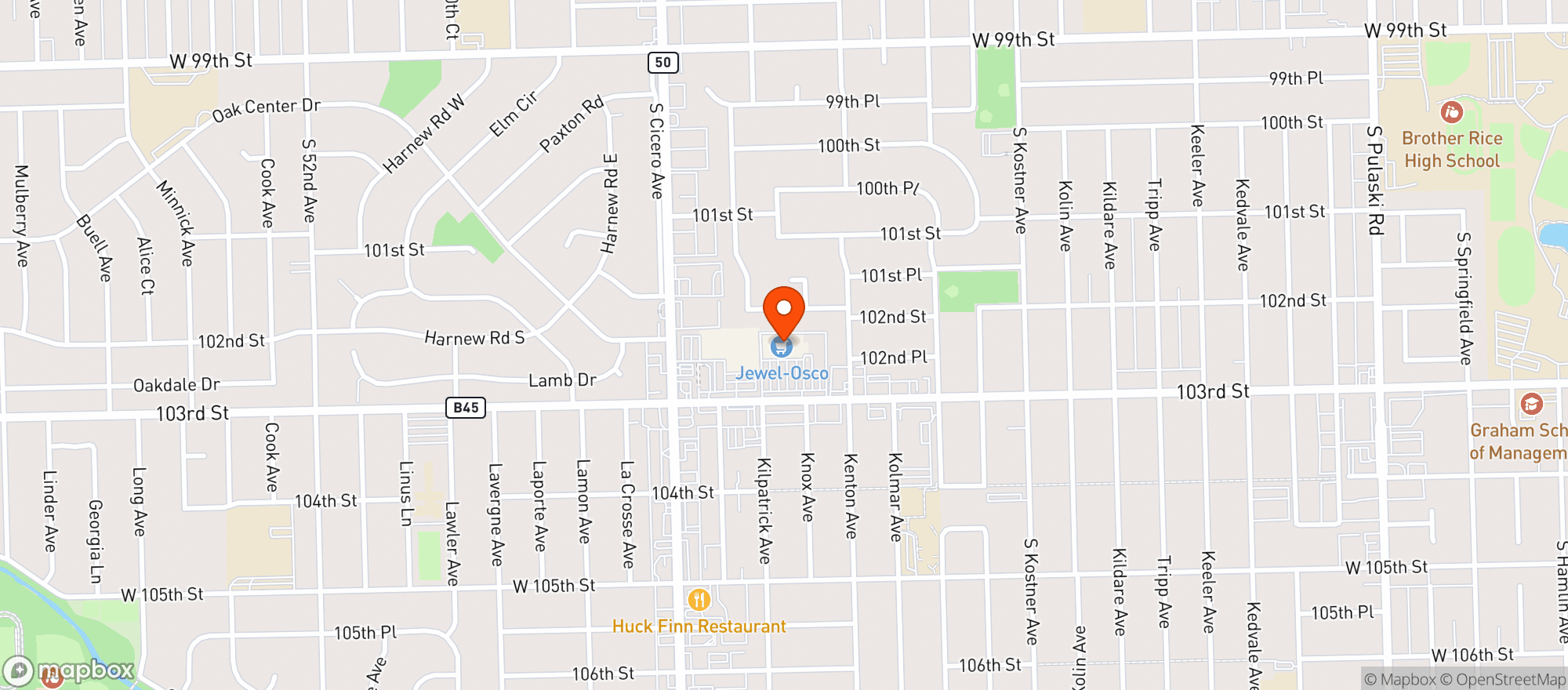 Map showing Osco Drug Store #0157