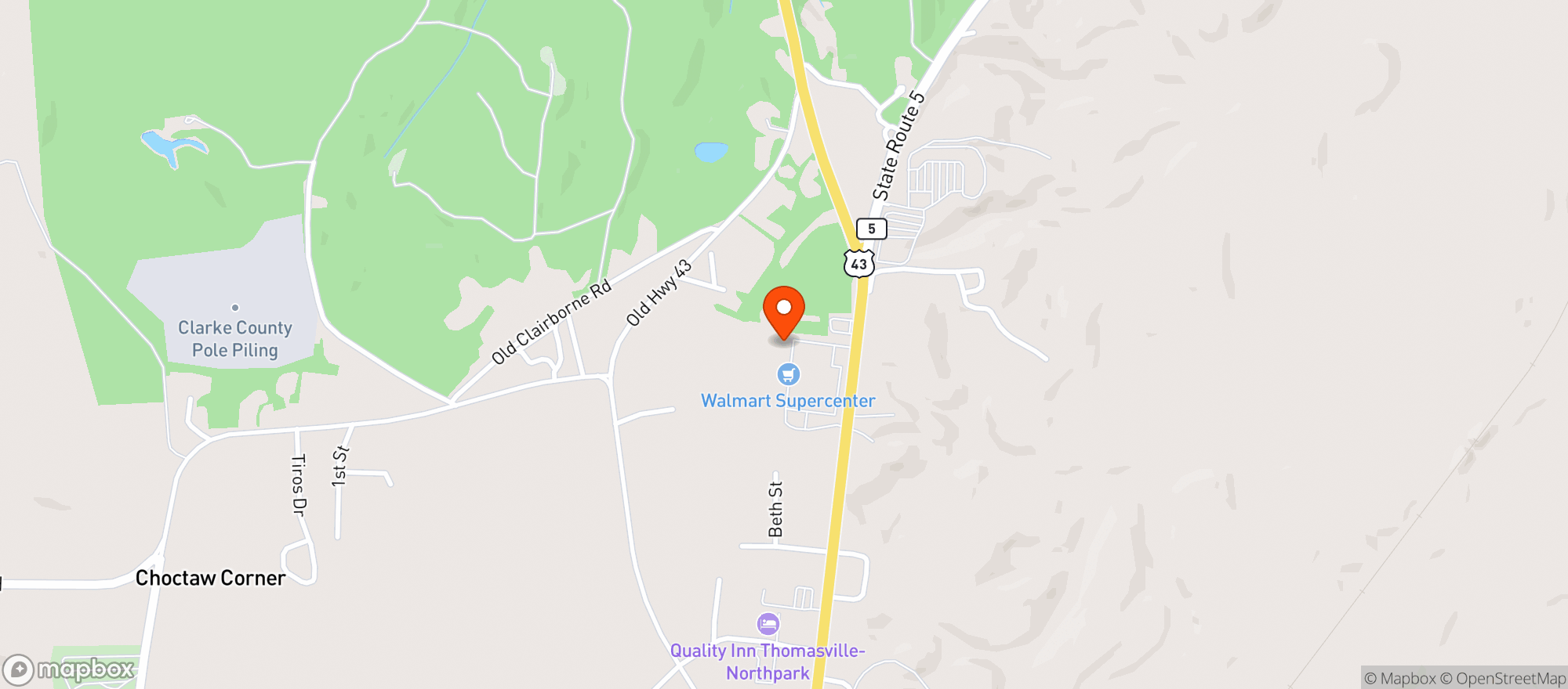 Map showing Walmart Supercenter
