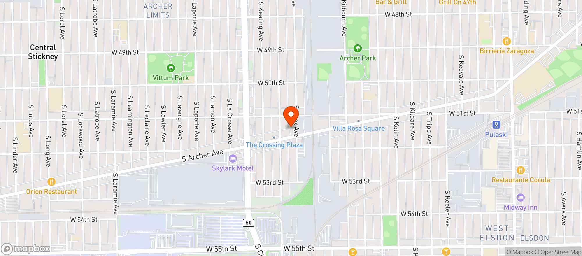 Map showing Lyons Beverage Depot