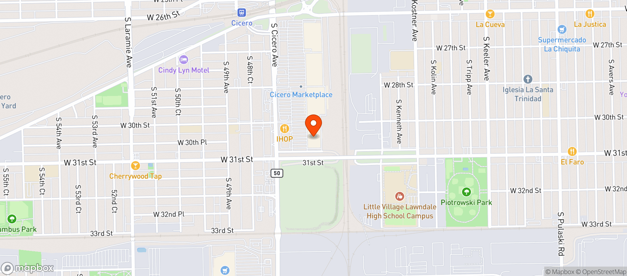 Map showing Food 4 Less #551
