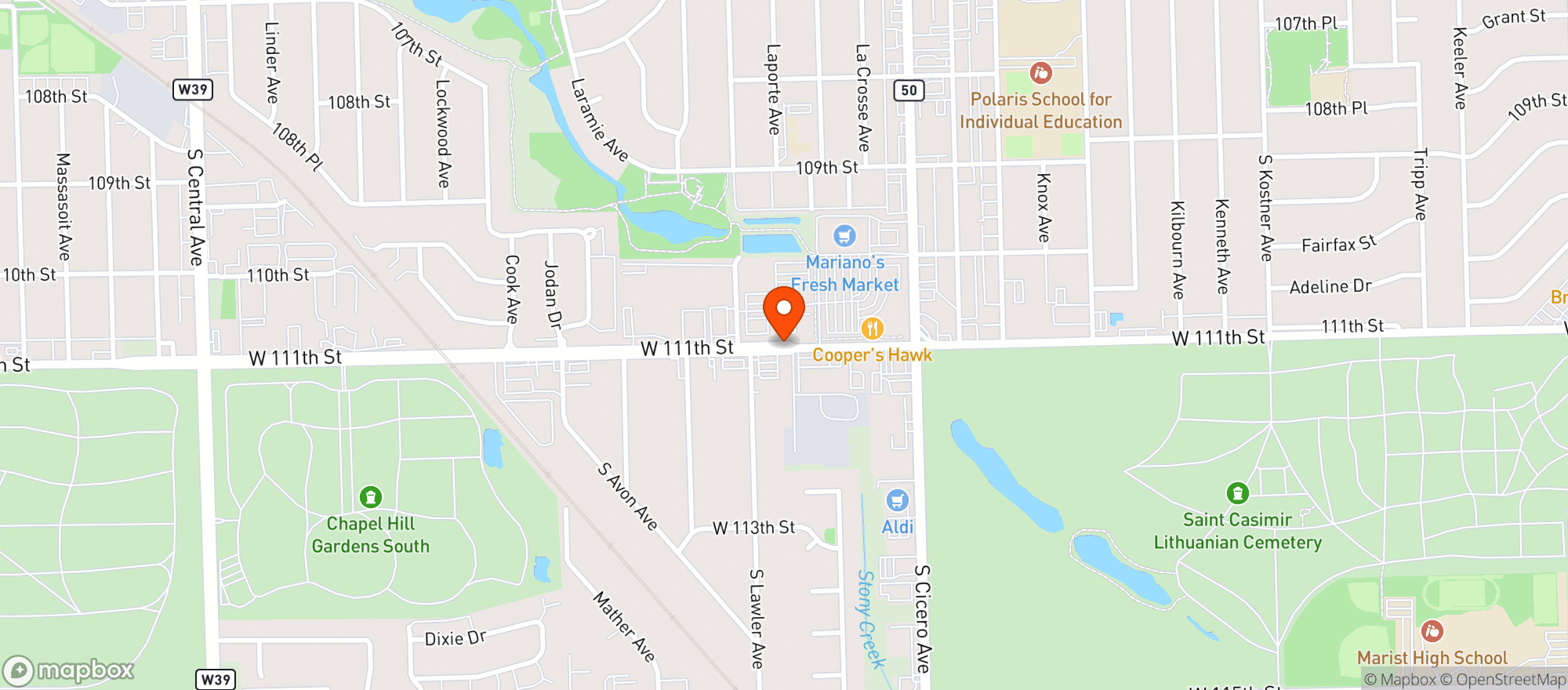Map showing Paisans Pizzeria & Bar