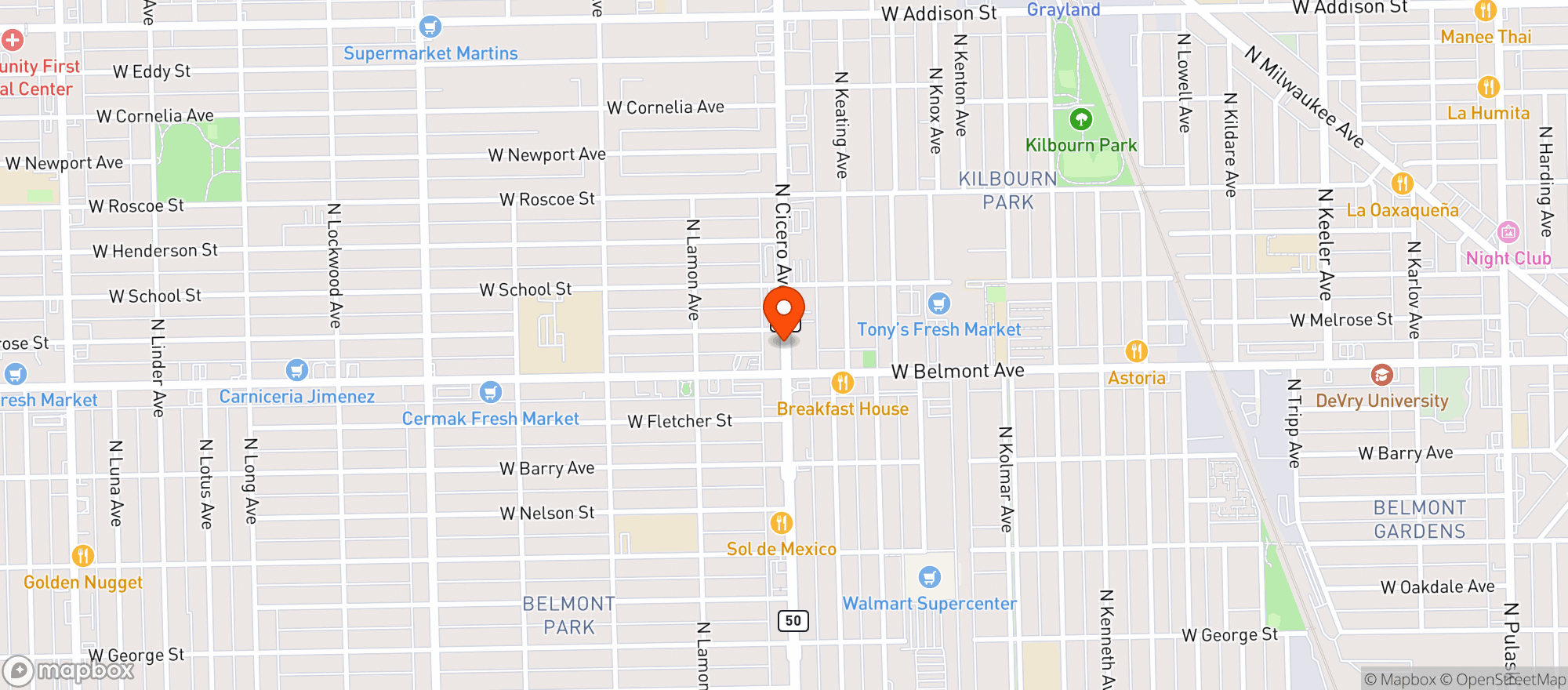 Map showing Foremost Liquors
