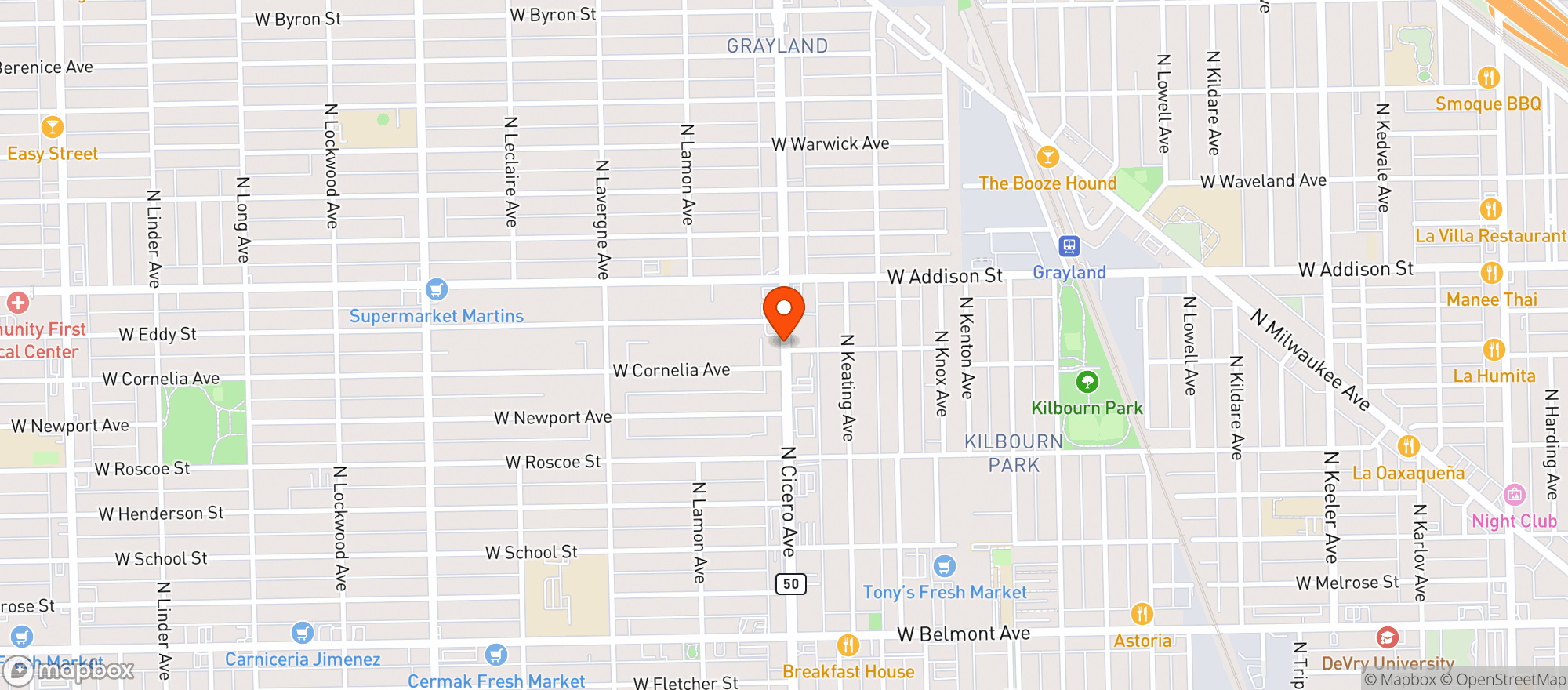 Map showing Chicago Sweatlodge