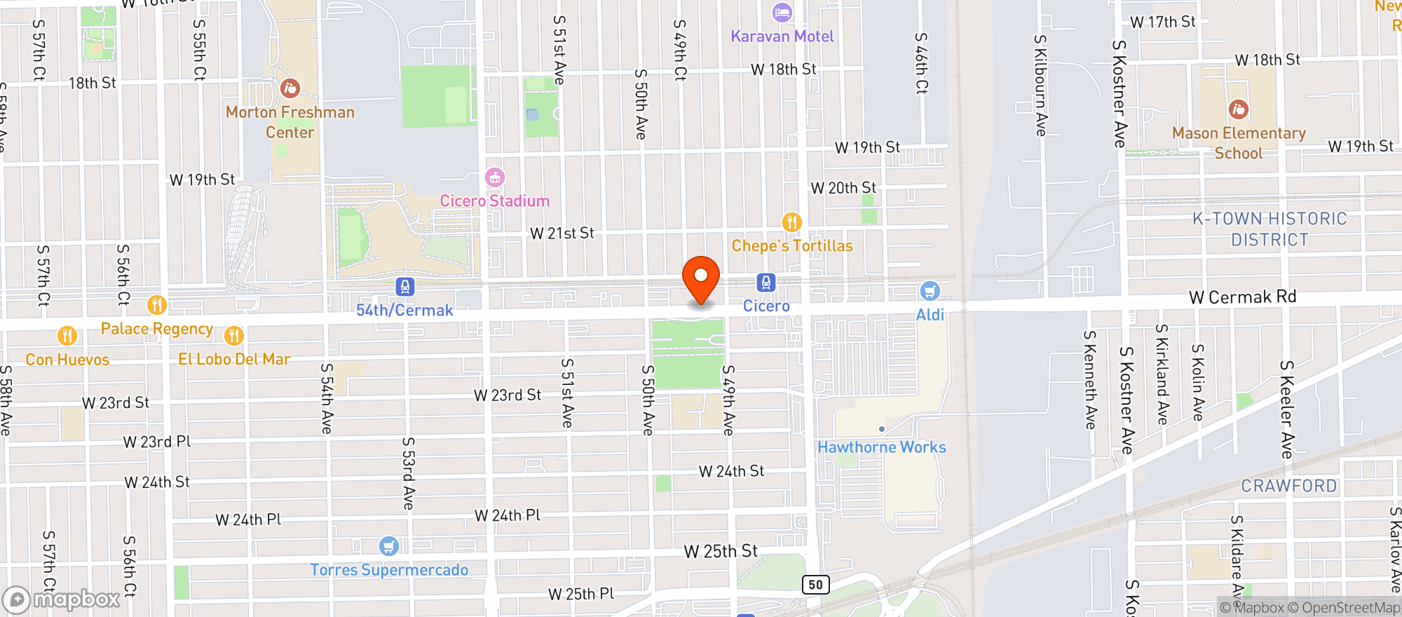 Map showing Super Mercado La Chiquita