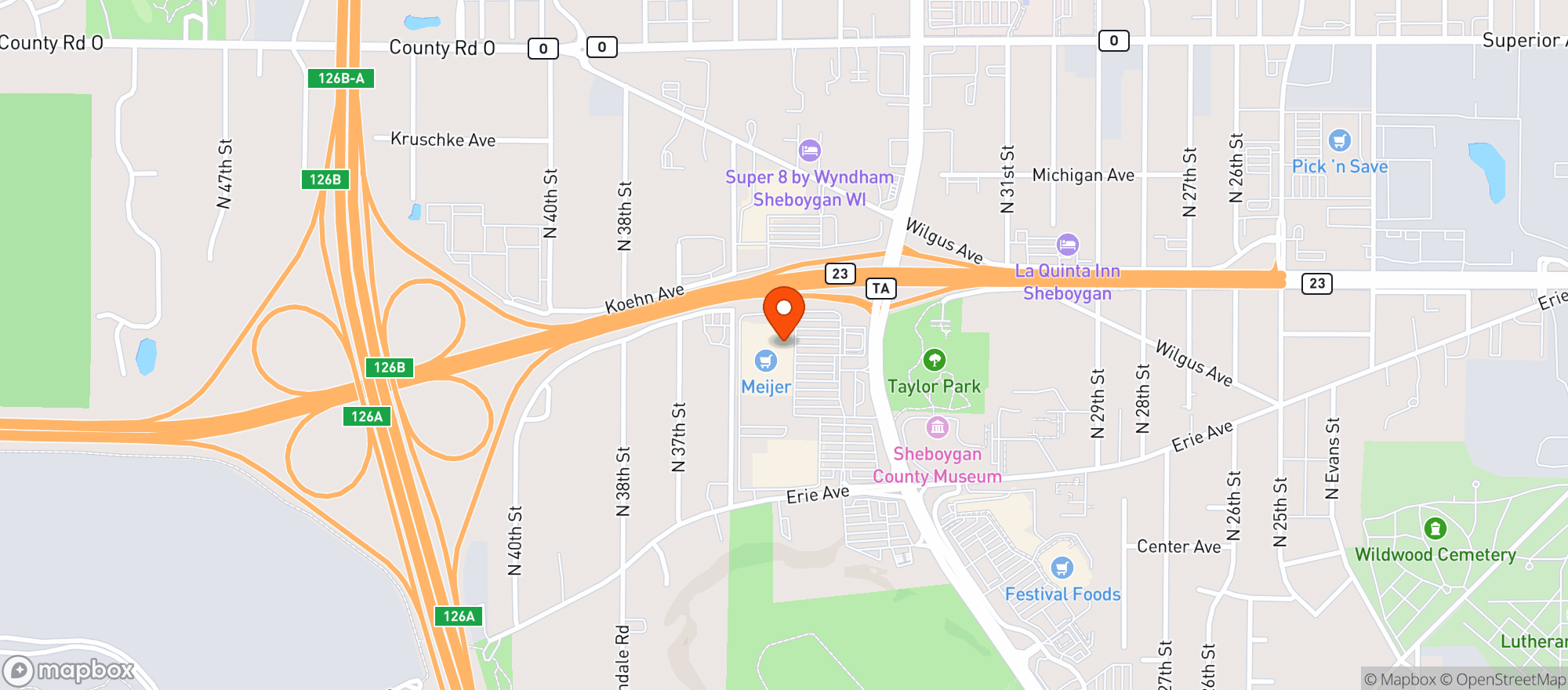 Map showing Meijer