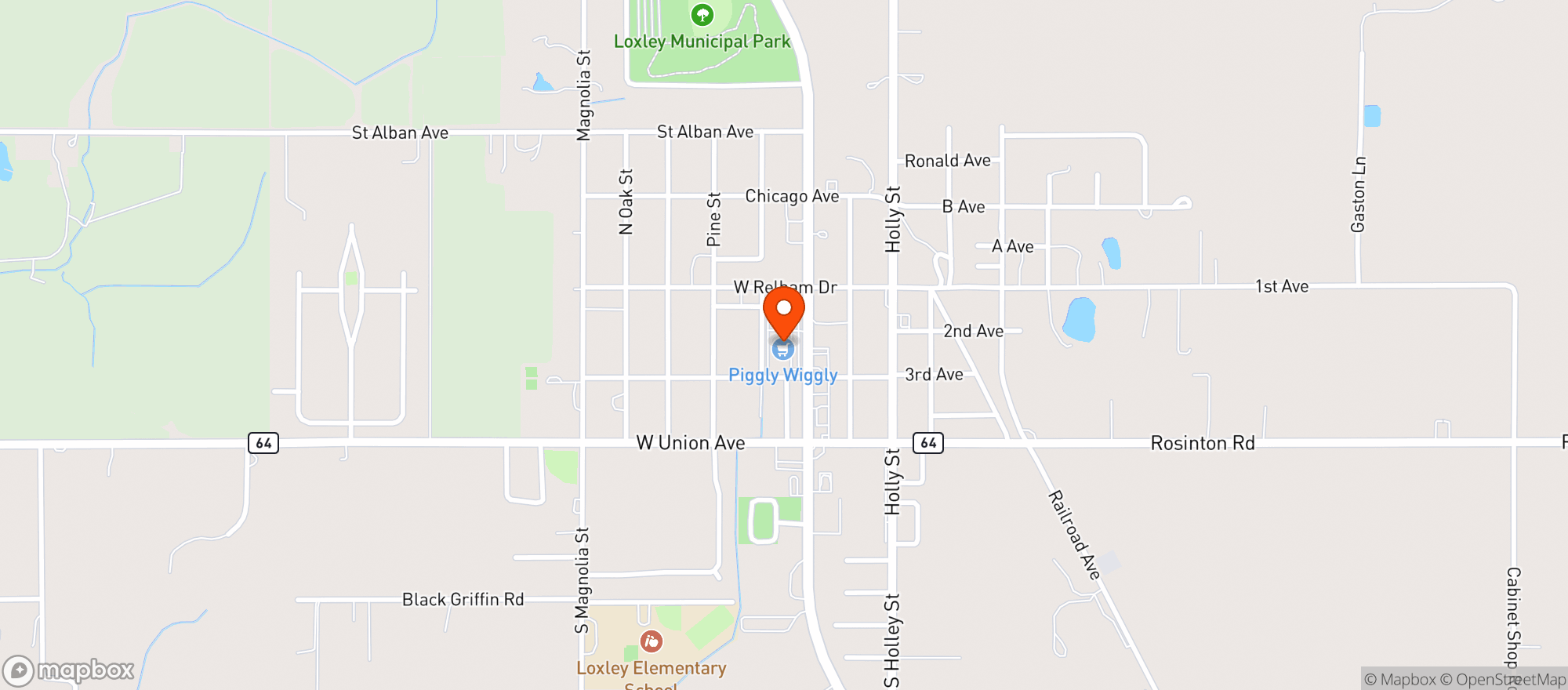 Map showing Piggly Wiggly #472