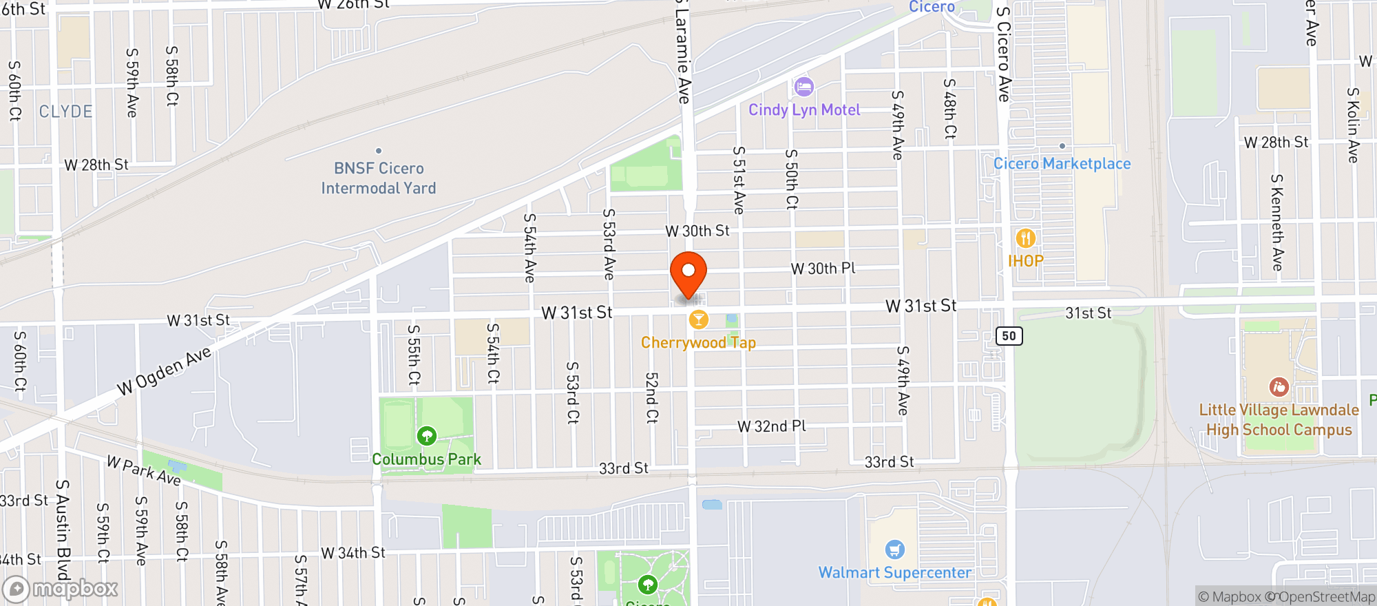 Map showing Cali Ve Restaurant & Bar