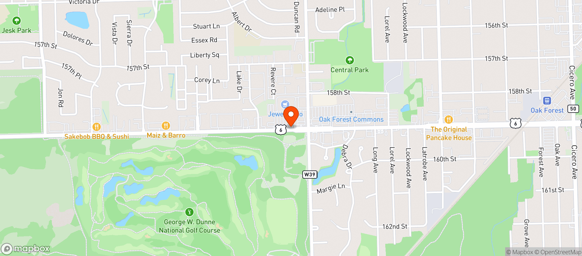 Map showing Osco Drug #2363