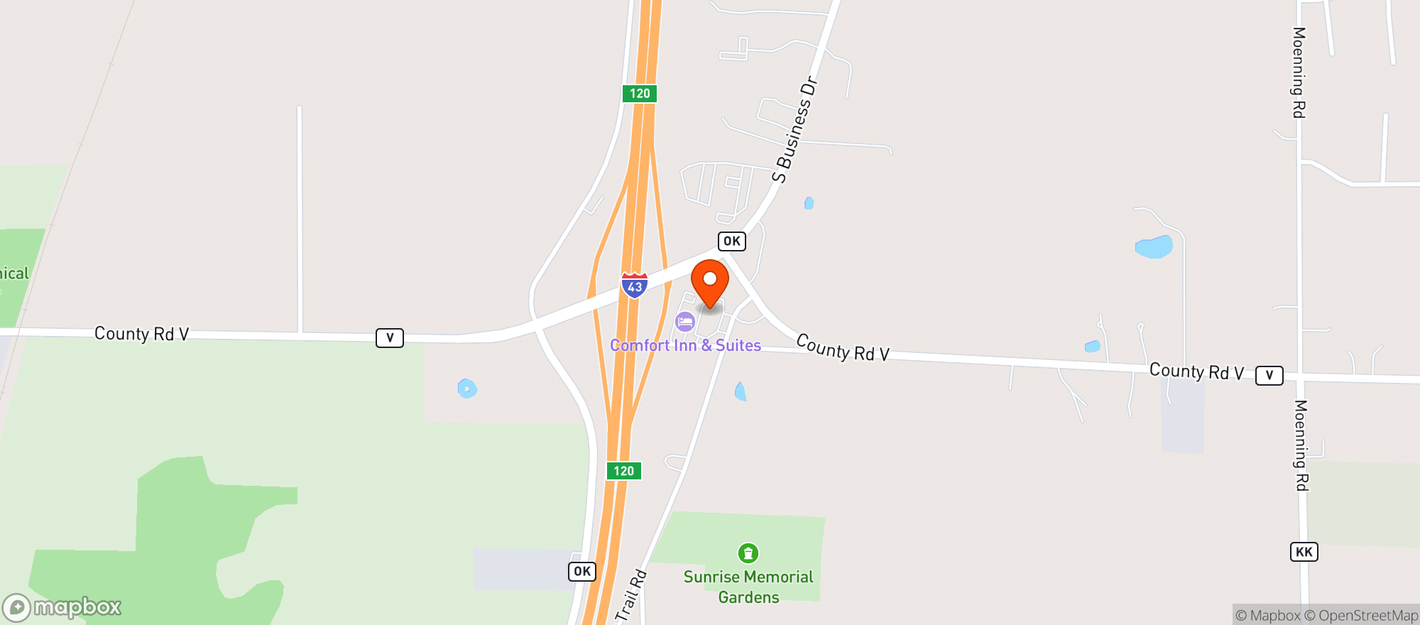 Map showing Kwik Trip #139-sauk Tr-sheboygan