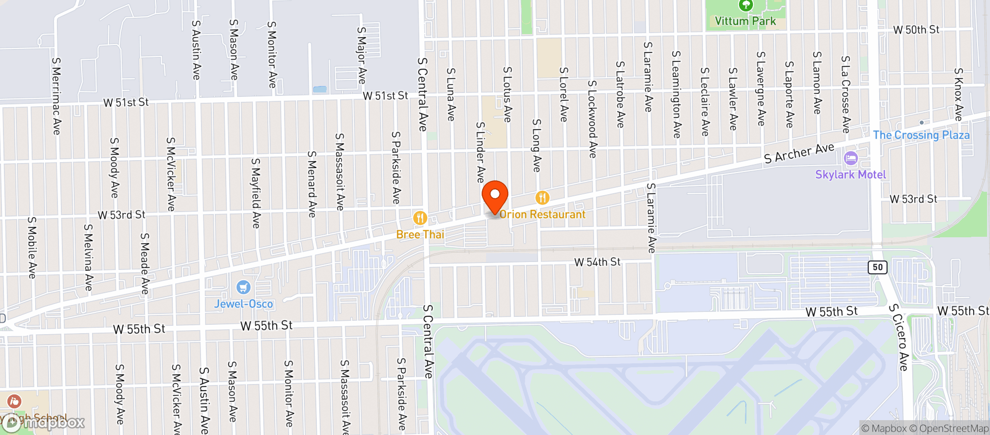 Map showing SHOP & SAVE MARKET
