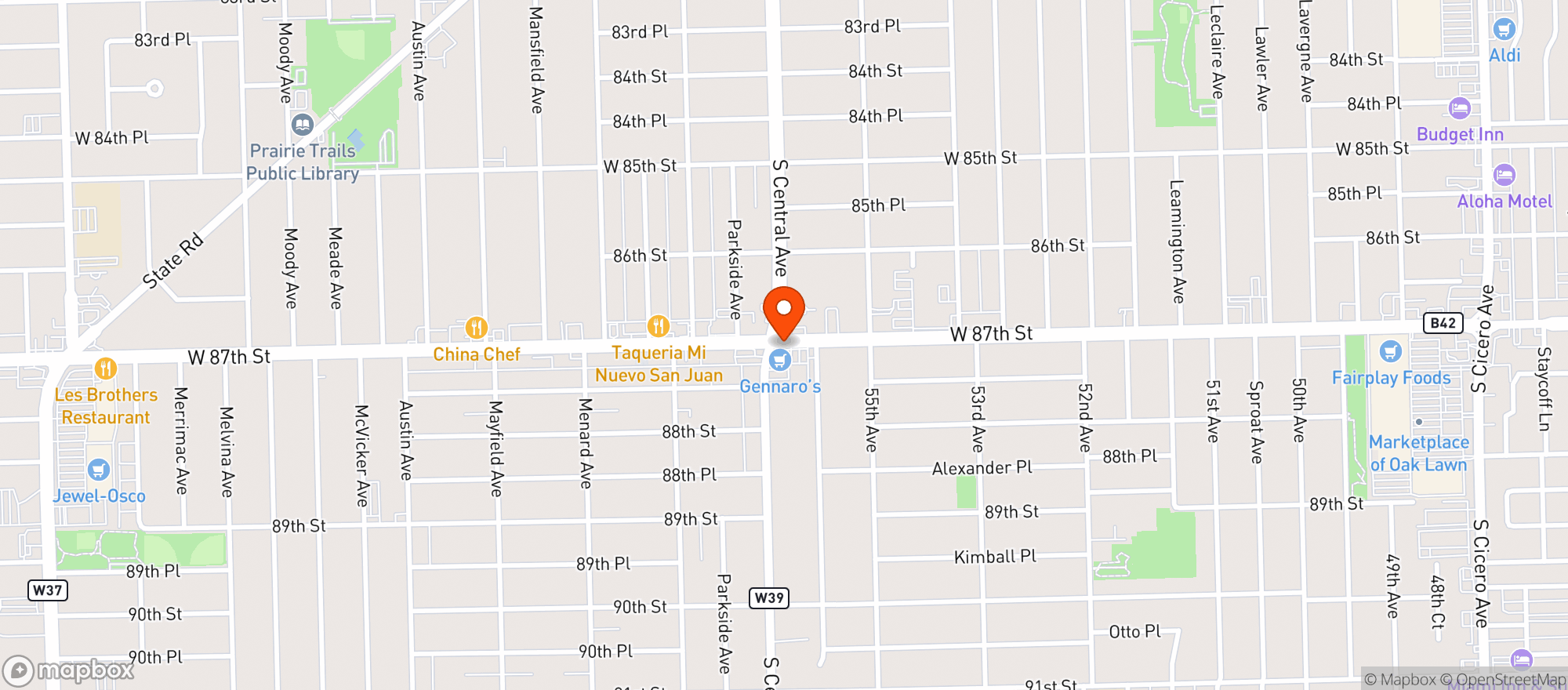 Map showing GENNERO LIQUORS